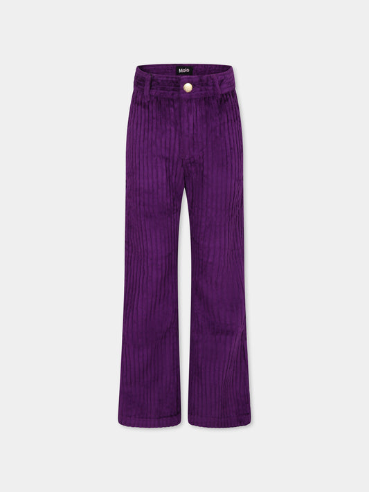 Pantaloni viola Aida per bambina con logo,Molo,2W24I106 8967