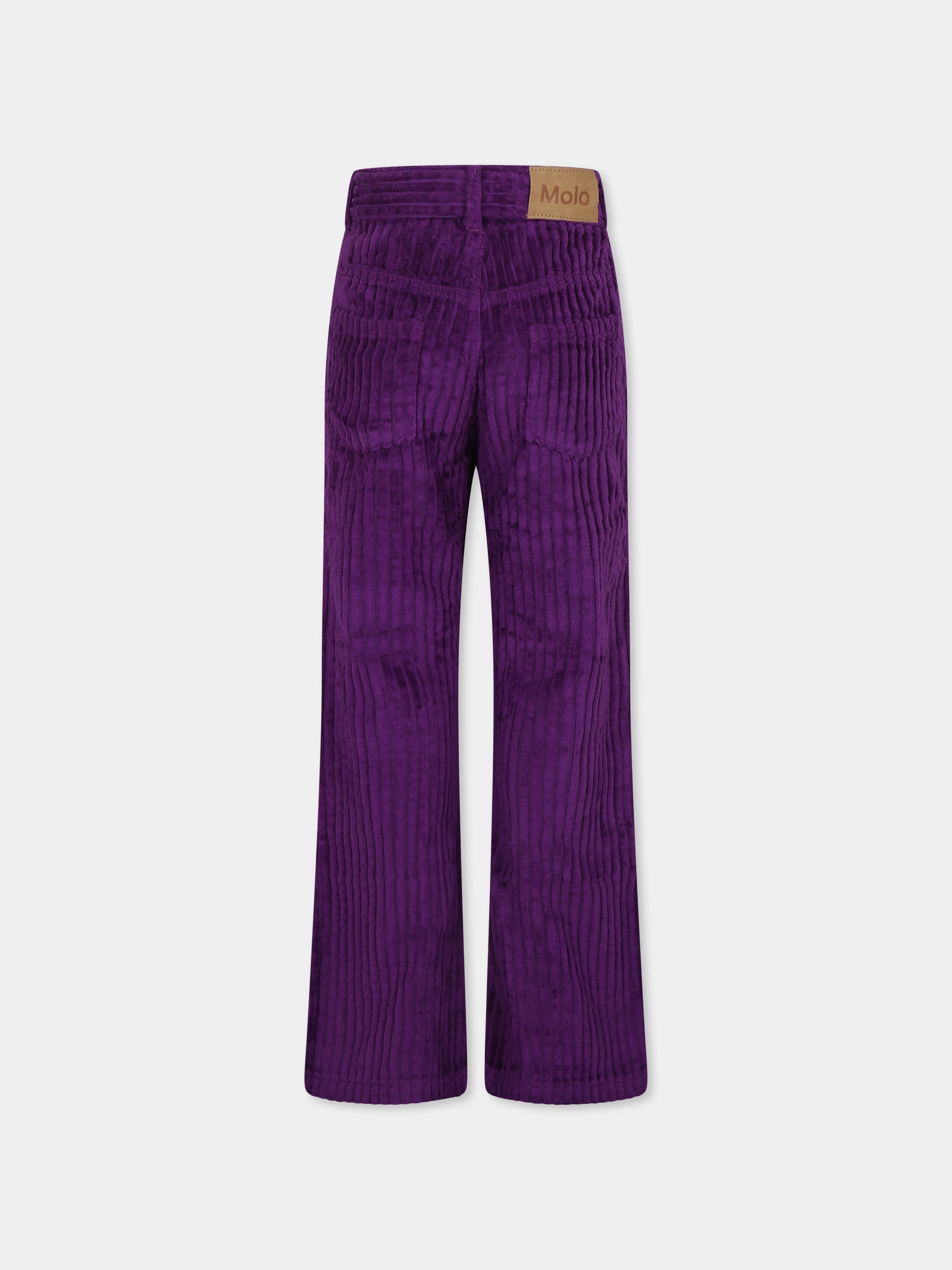 Pantaloni viola Aida per bambina con logo,Molo,2W24I106 8967