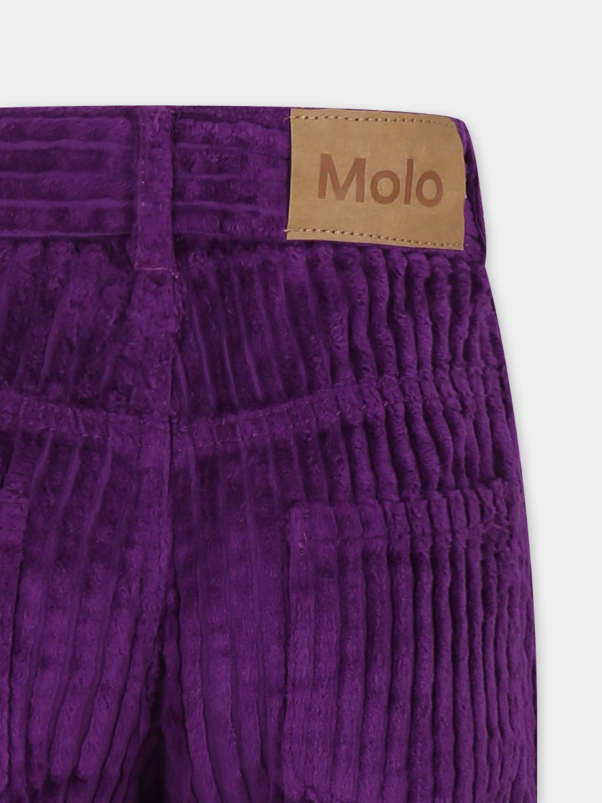 Pantaloni viola Aida per bambina con logo,Molo,2W24I106 8967