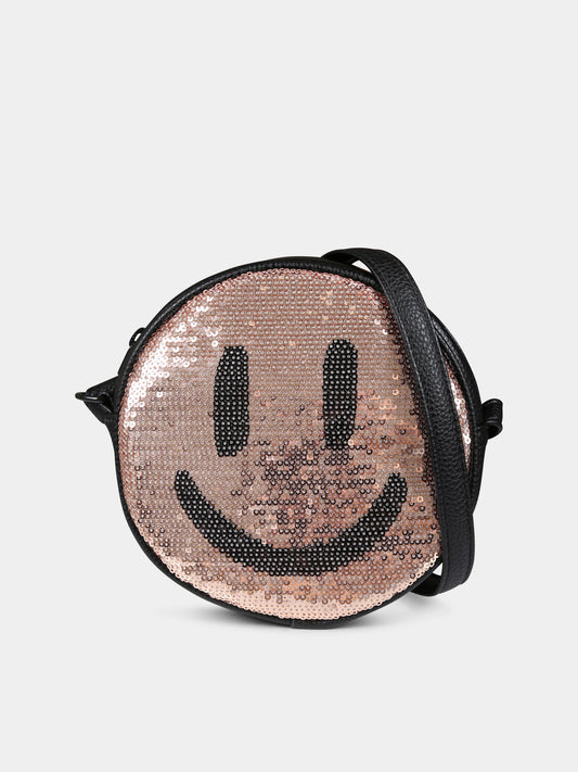 Borsa nera per bambina con smile,Molo,7W24V110 5329