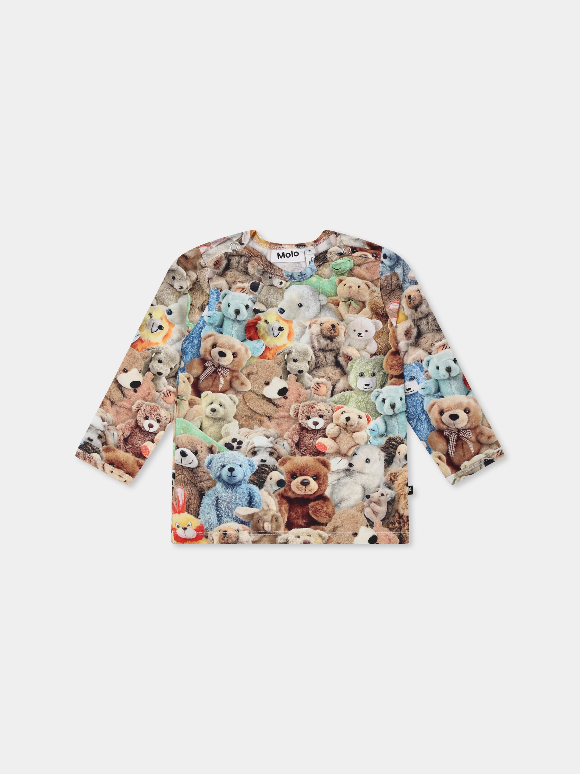 T-shirt multicolor Enzi per neonati con stampa Teddy Friends,Molo,6W24A411 9159