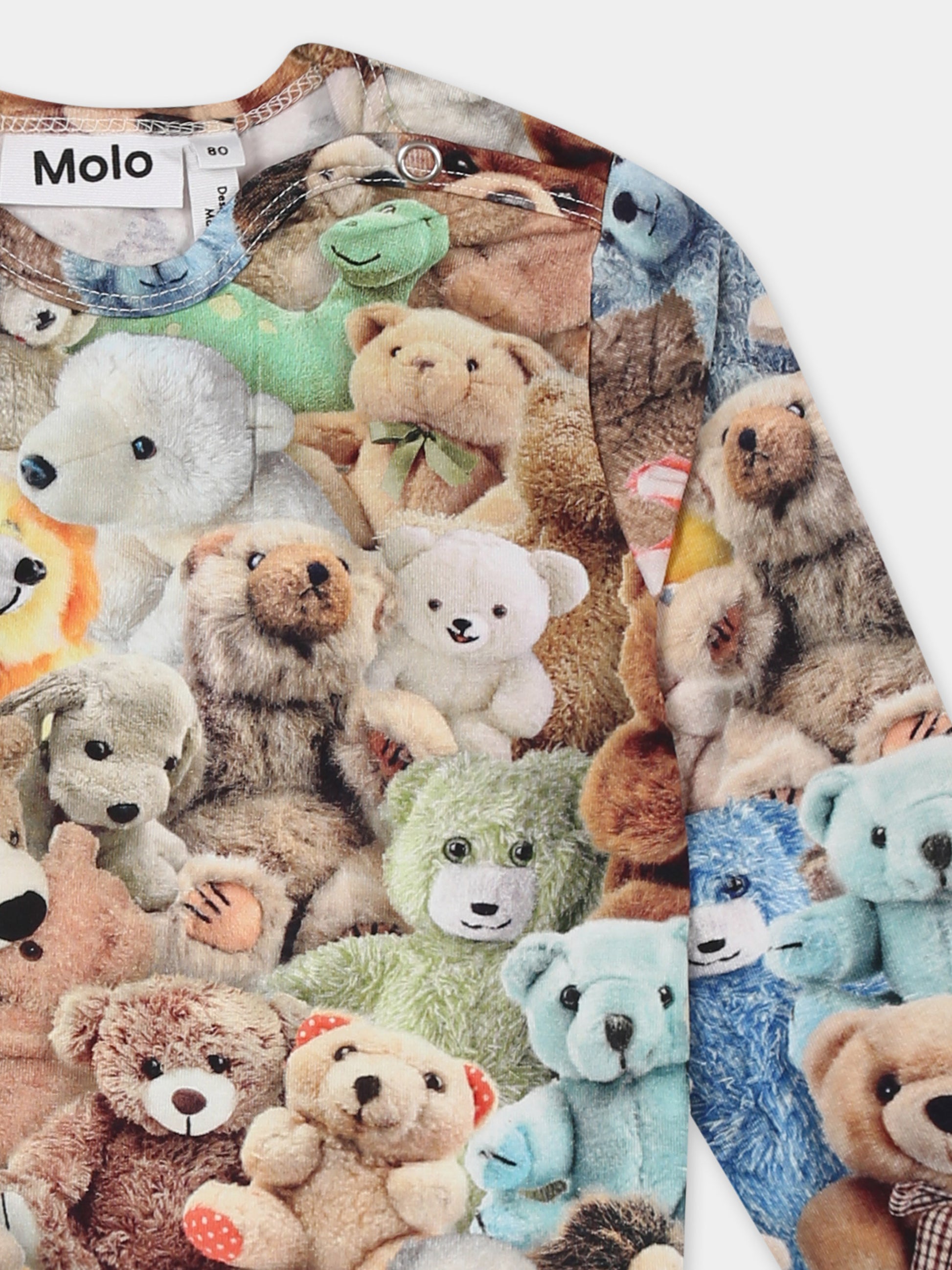 T-shirt multicolor Enzi per neonati con stampa Teddy Friends,Molo,6W24A411 9159