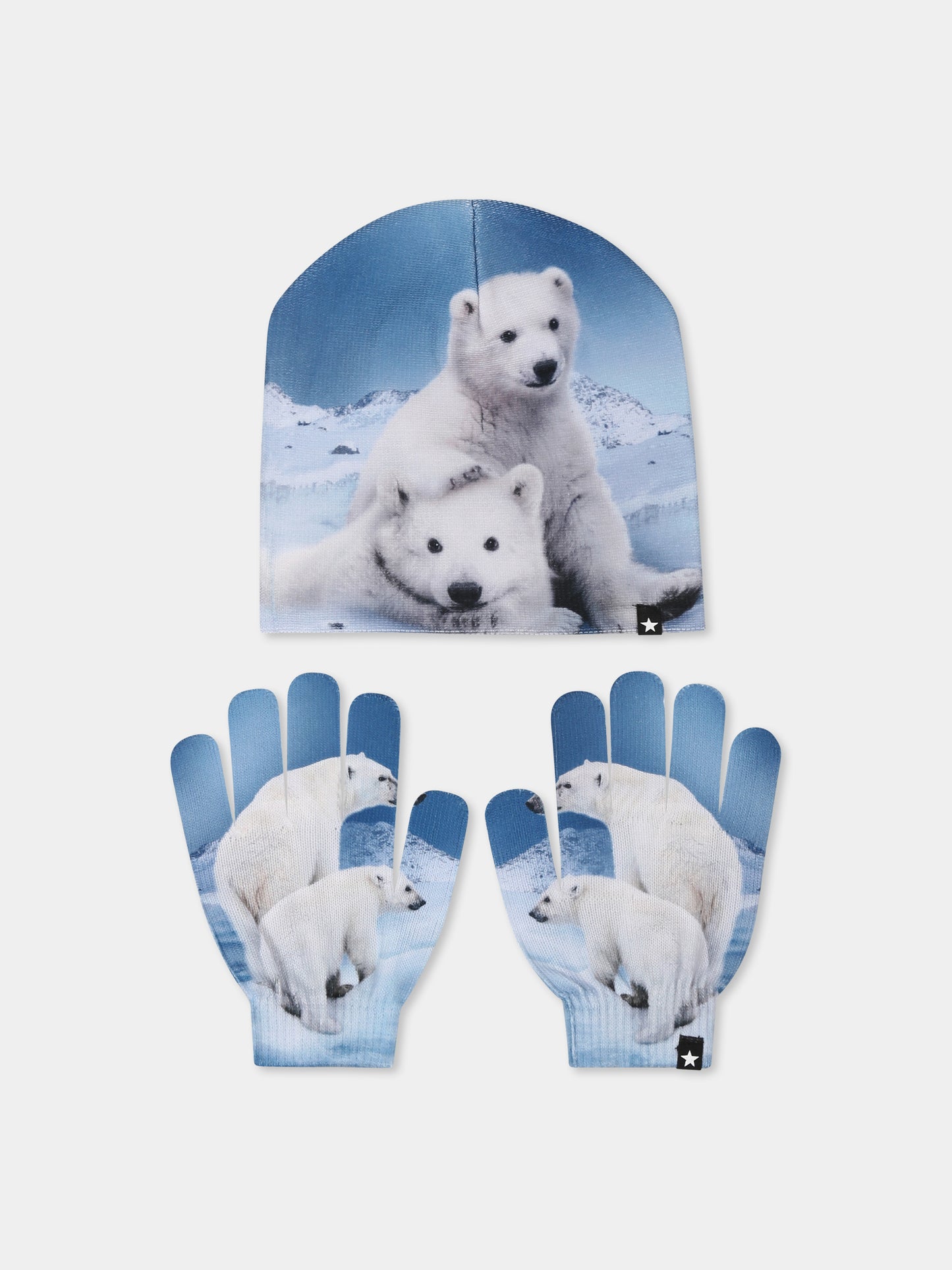 Set accessori celeste Kaya per bambino con stampa orso polare,Molo,7W24S901 9190