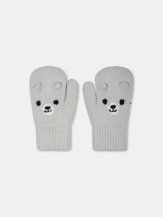 Guanti grigi Kenau per bambini con orsetto,Molo,7W24S105 1058