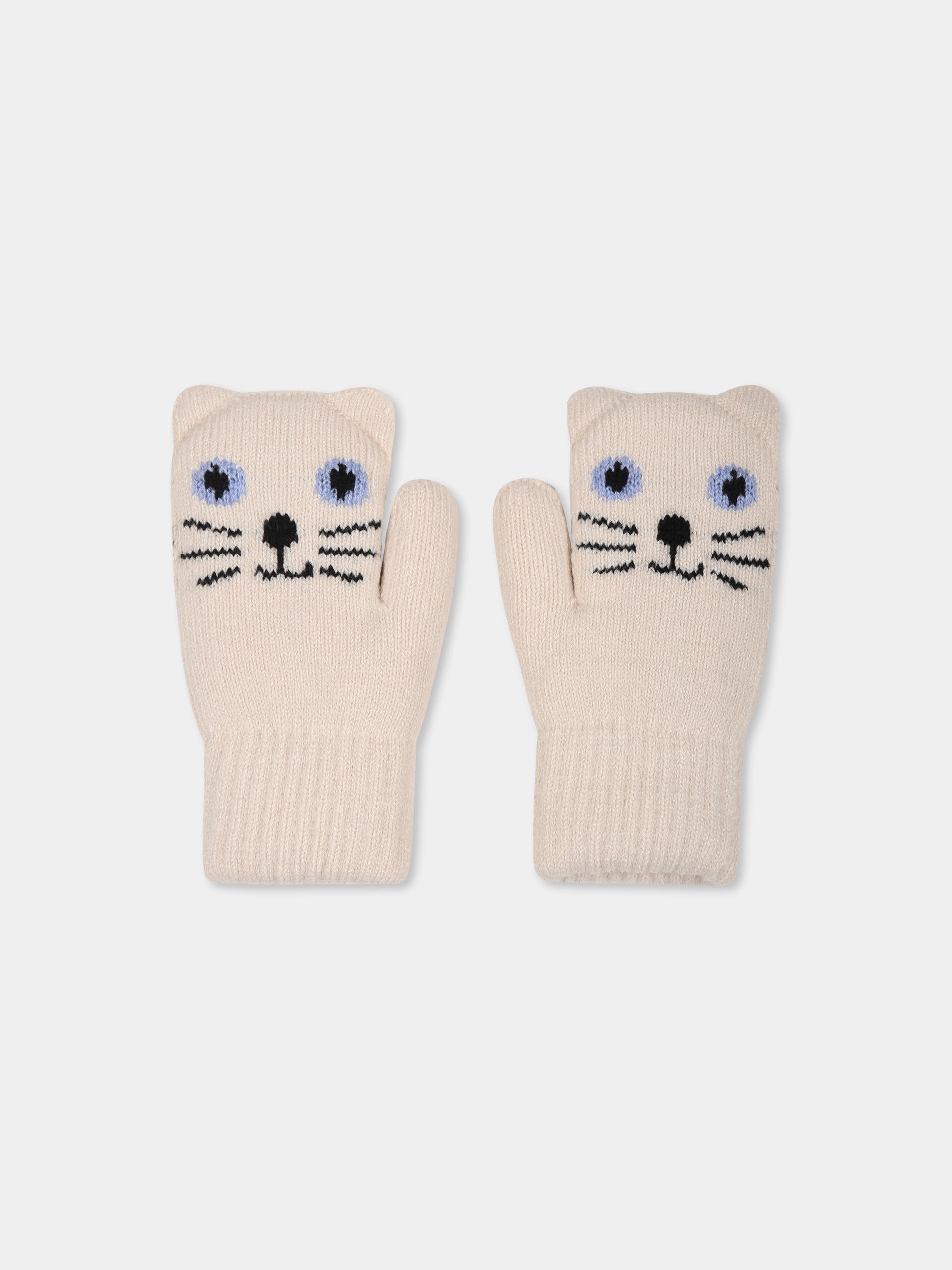 Guanti avorio Kenau per bambina con gatto,Molo,7W24S105 2237