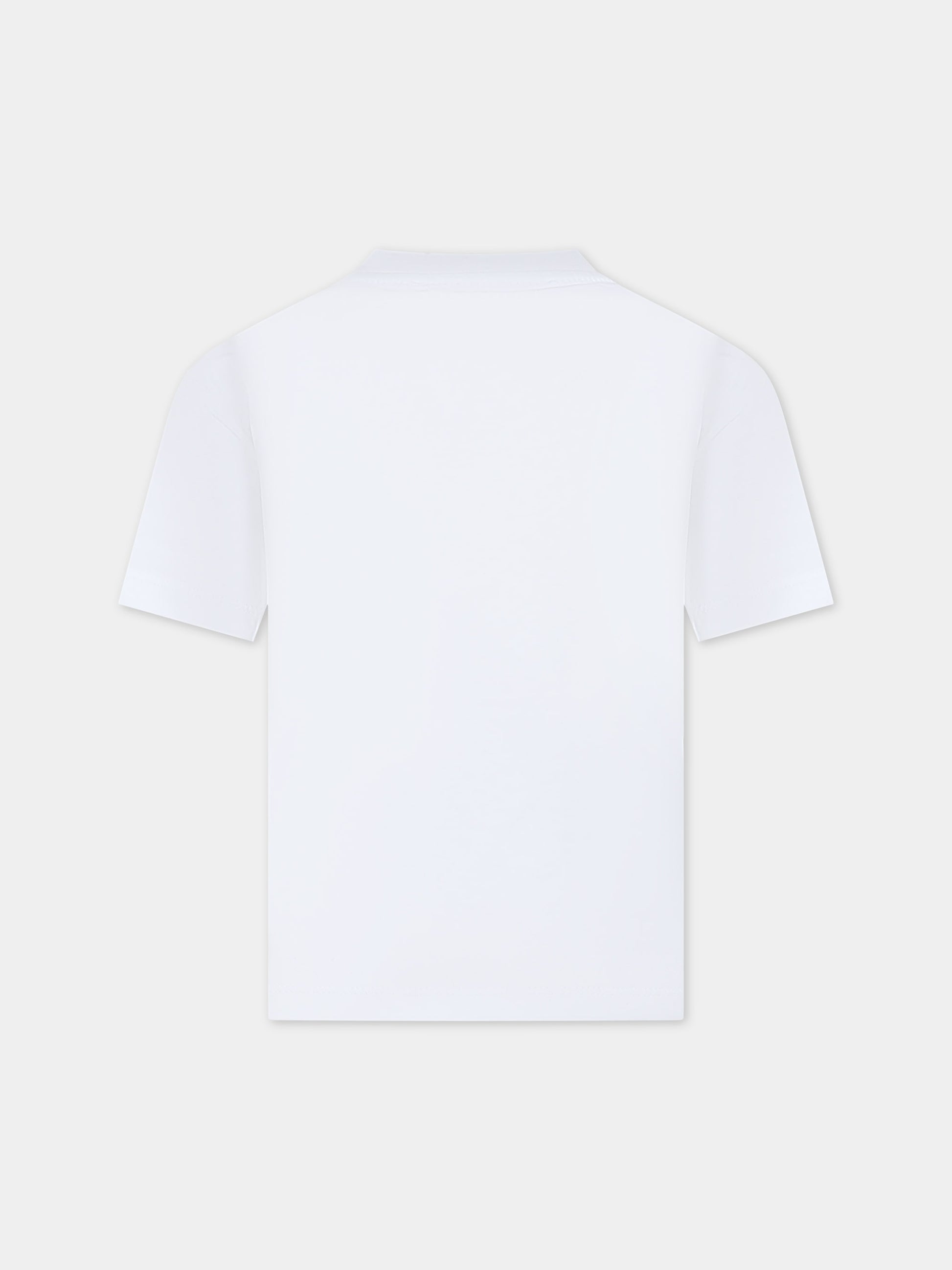 T-shirt bianca per bambino con logo,Msgm Kids,F3MSJBTH200 001