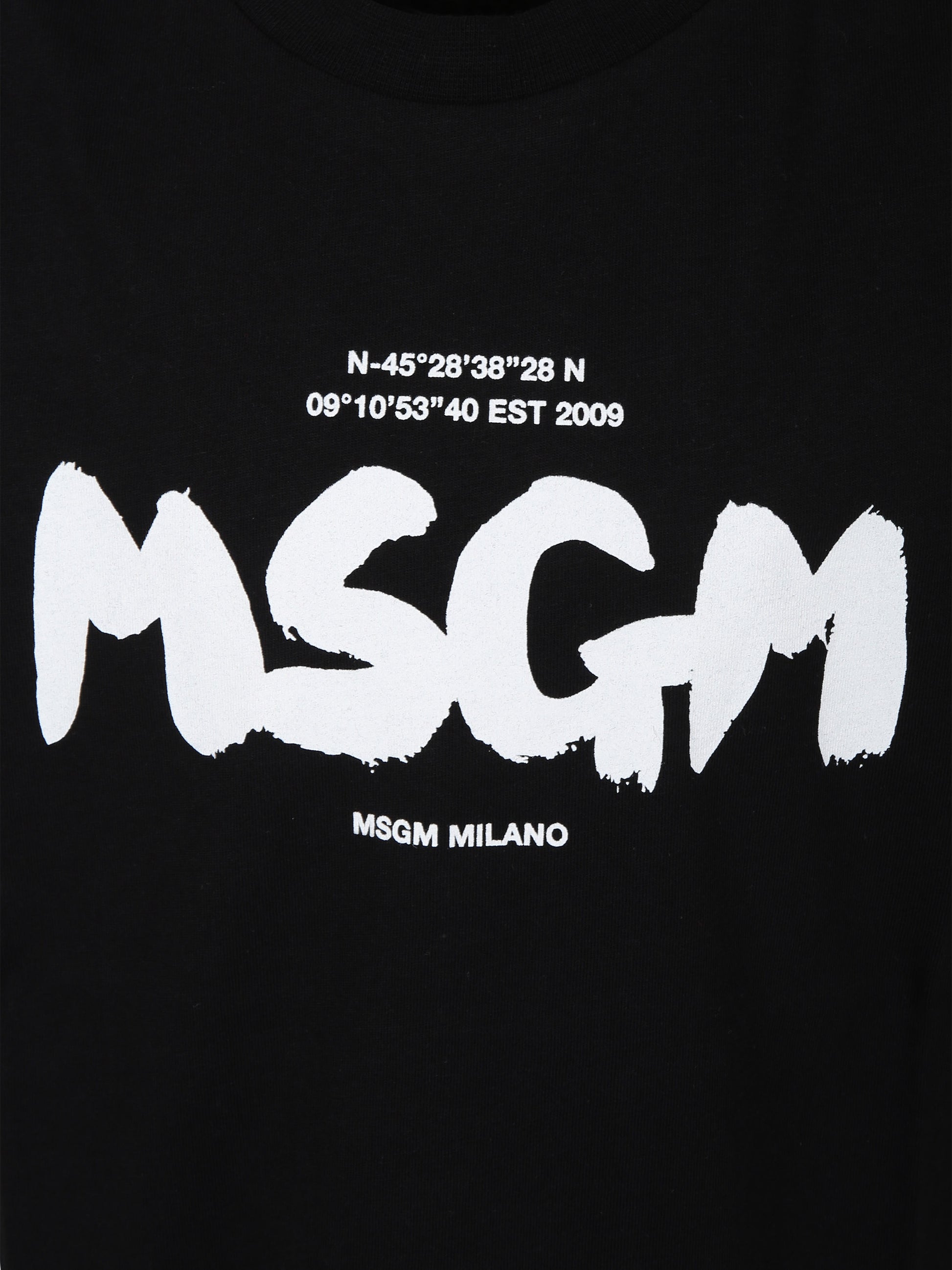 T-shirt nera per bambino con logo,Msgm Kids,F3MSJBTH200 110