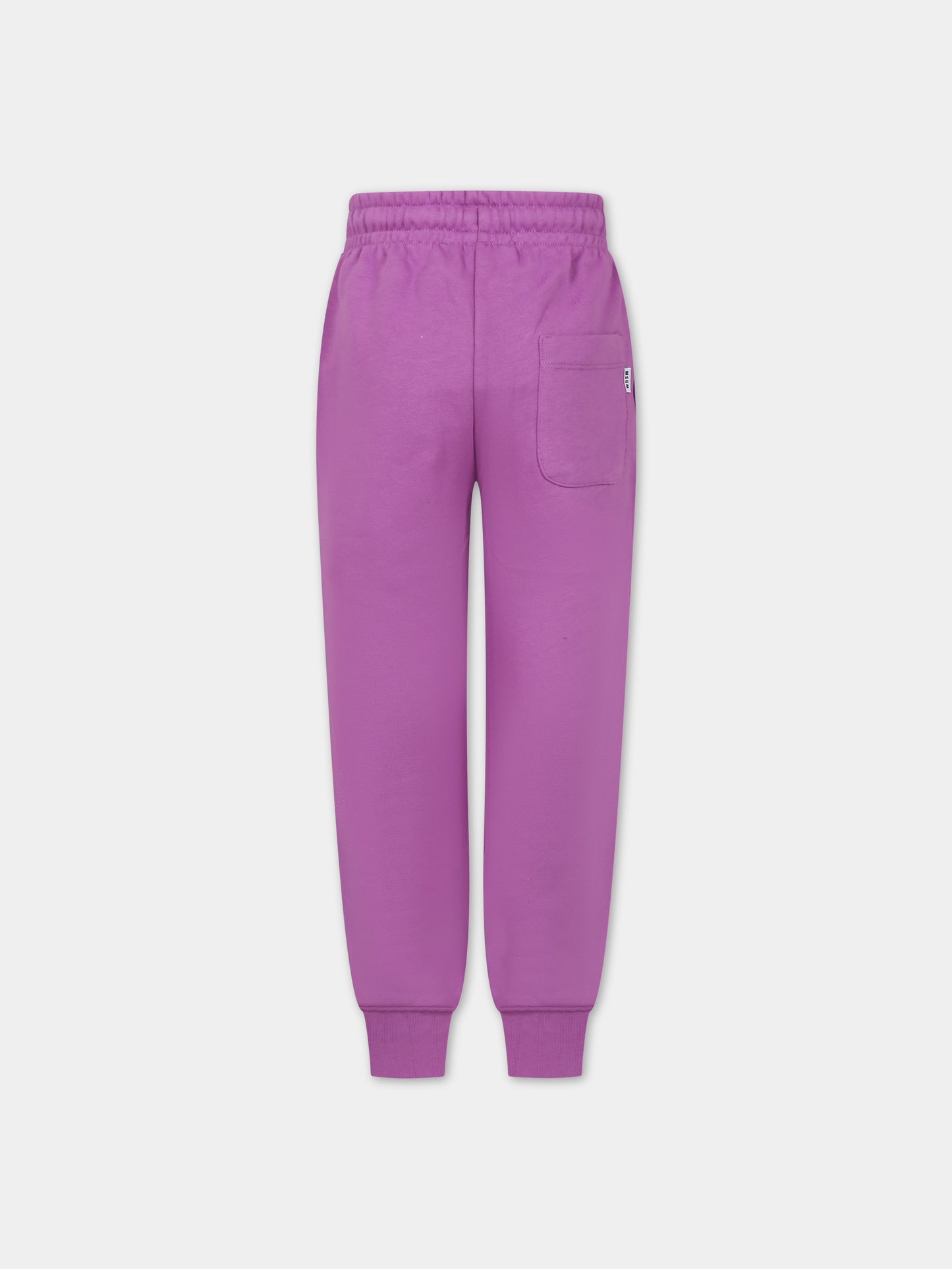 Pantaloni lilla per bambina con logo,Msgm Kids,F3MSJUFP025 071