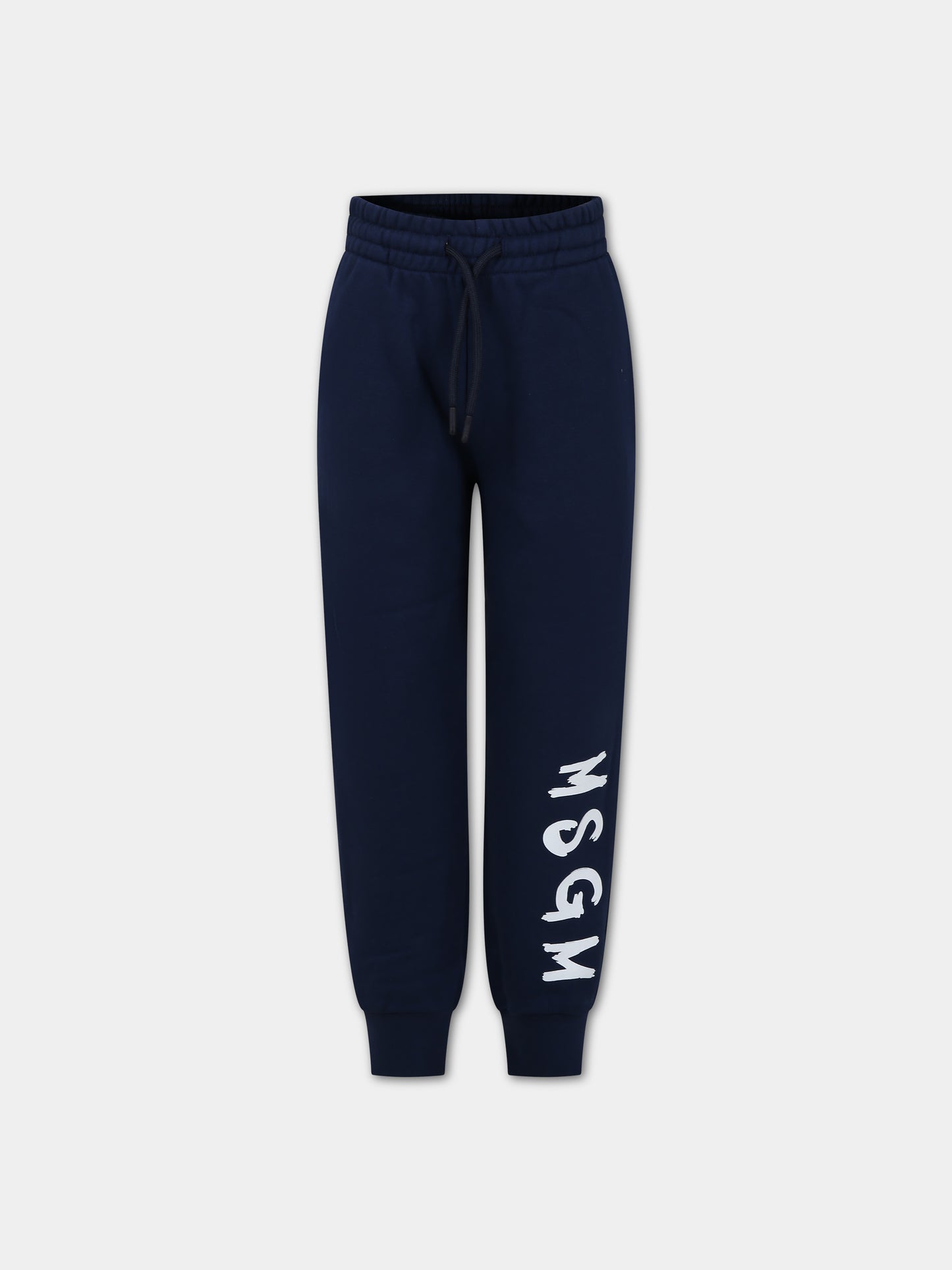 Pantaloni blu per bambini con logo,Msgm Kids,F3MSJUFP027 060