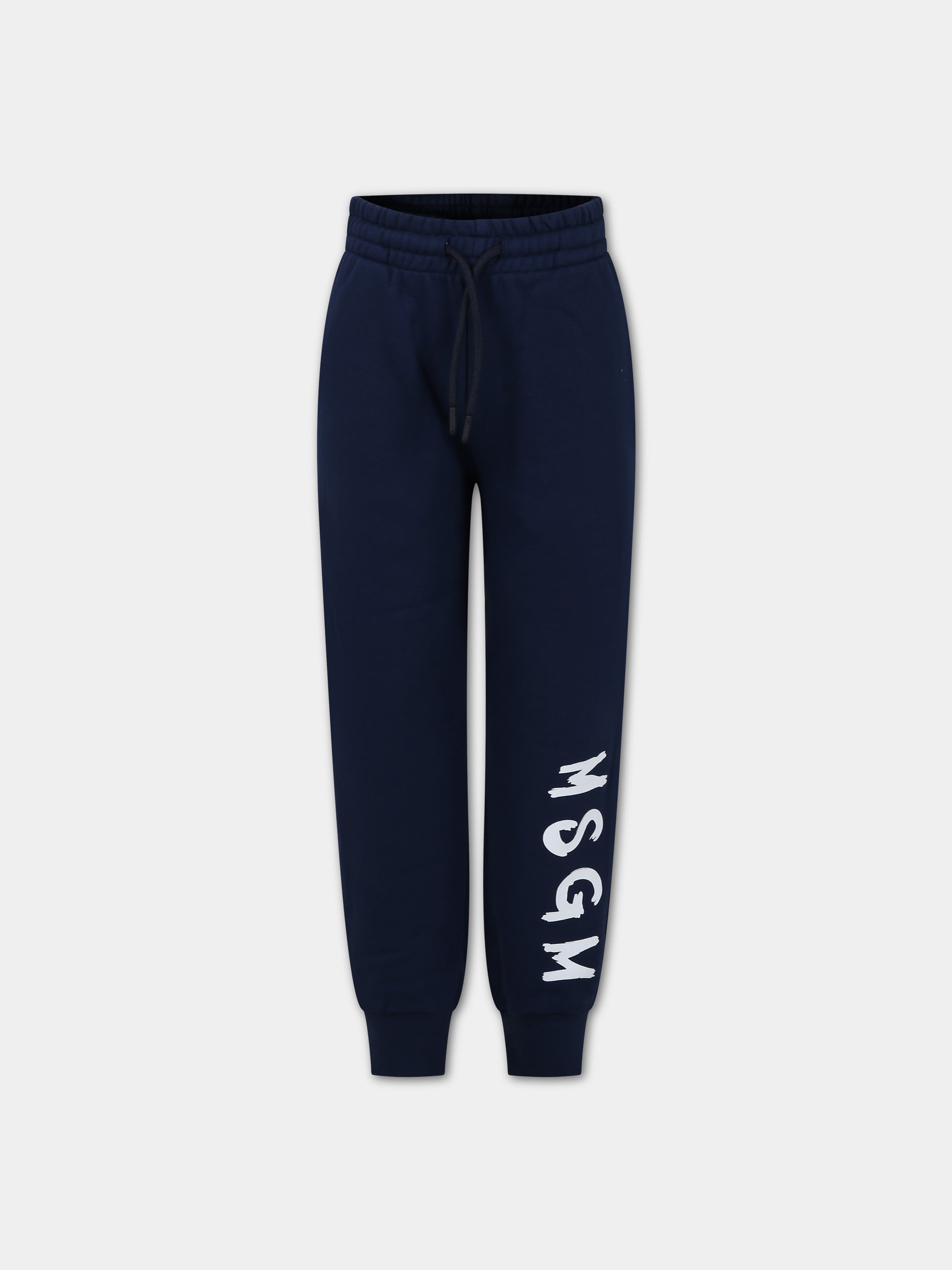 Pantaloni blu per bambini con logo,Msgm Kids,F3MSJUFP027 060