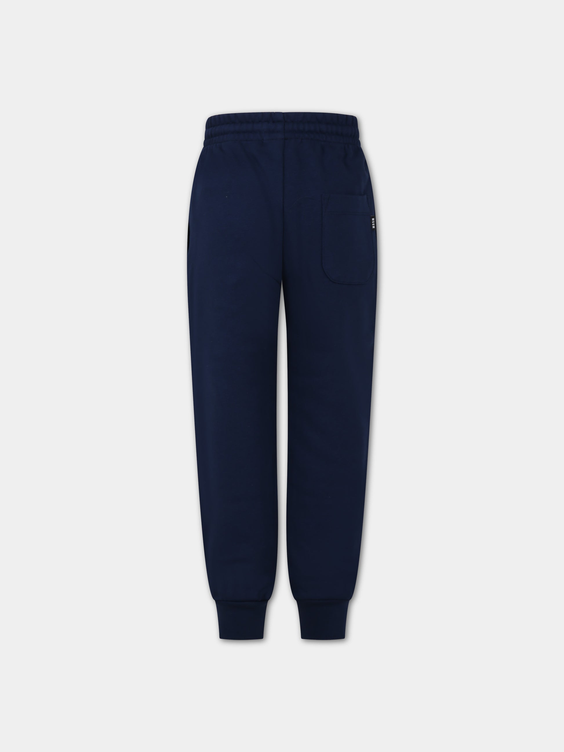 Pantaloni blu per bambini con logo,Msgm Kids,F3MSJUFP027 060
