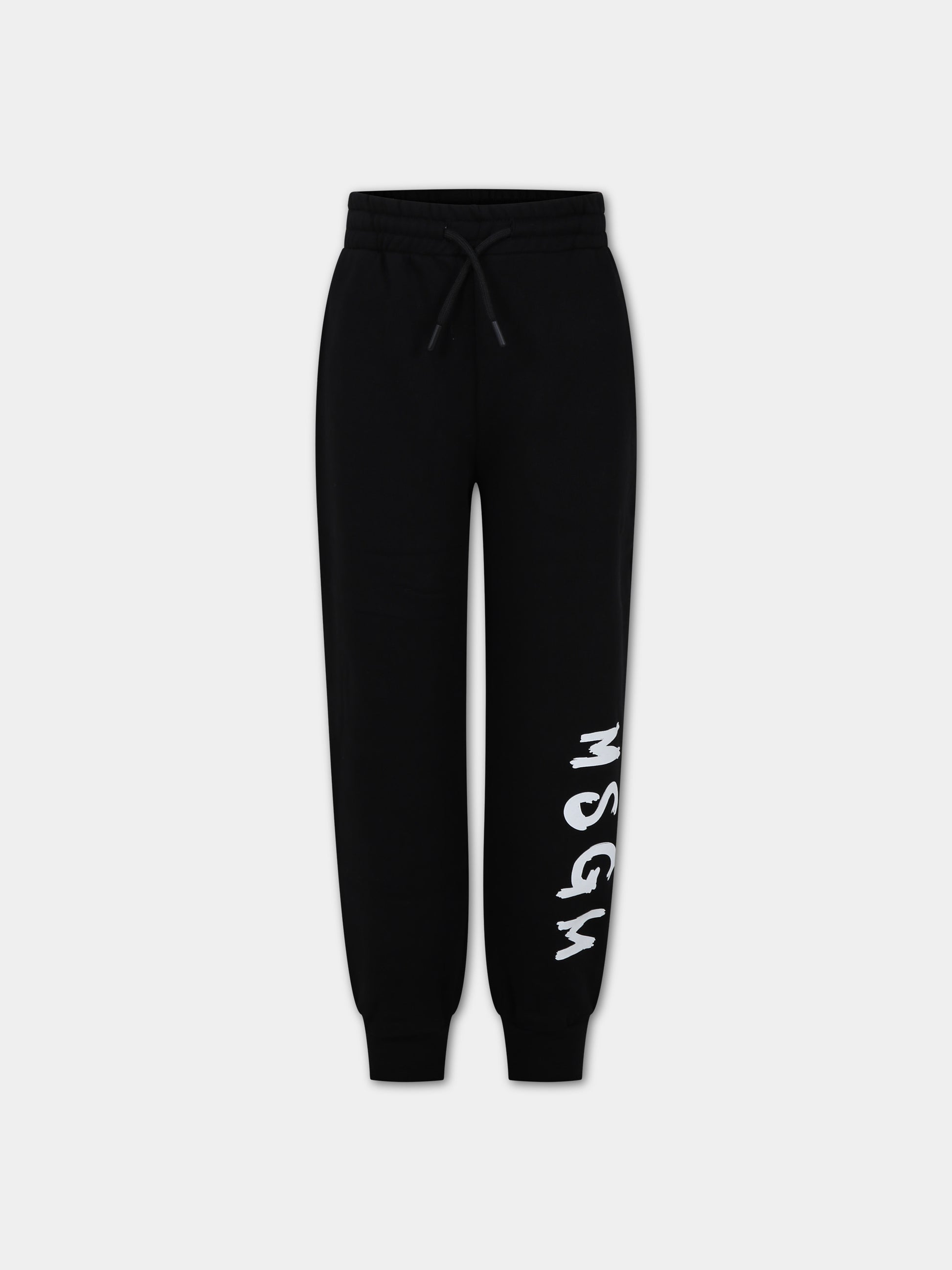 Pantaloni neri per bambini con logo,Msgm Kids,F3MSJUFP027 110