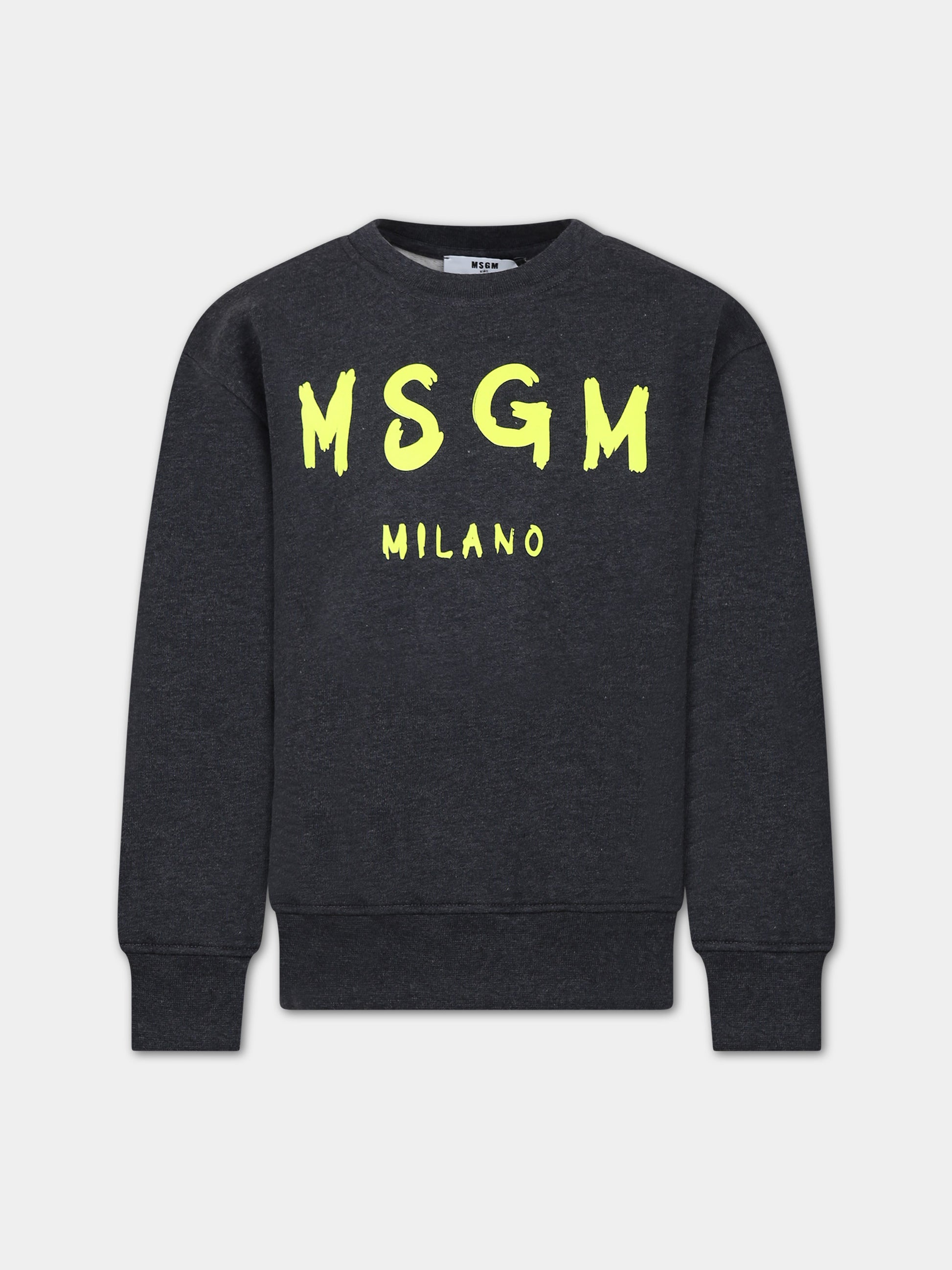 Felpa grigia per bambini con logo,Msgm Kids,F3MSJUSW023 104