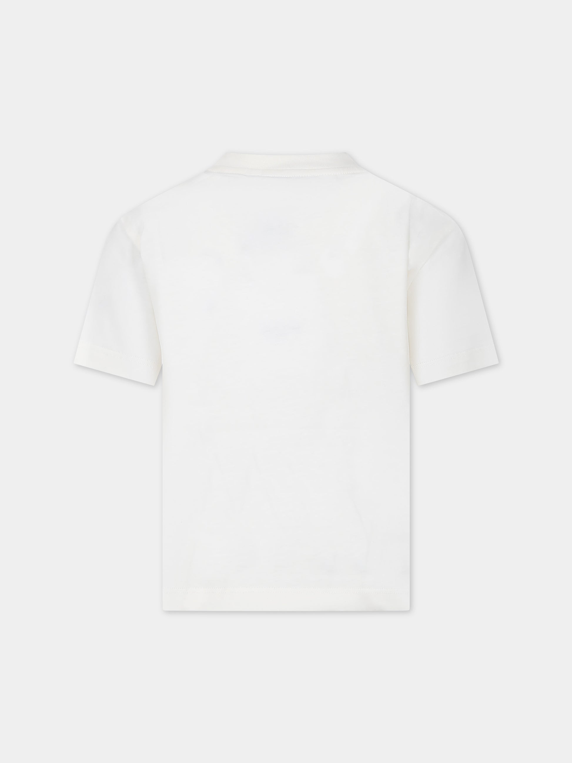 T-shirt avorio per bambini con logo,Msgm Kids,F3MSJUTH009 013