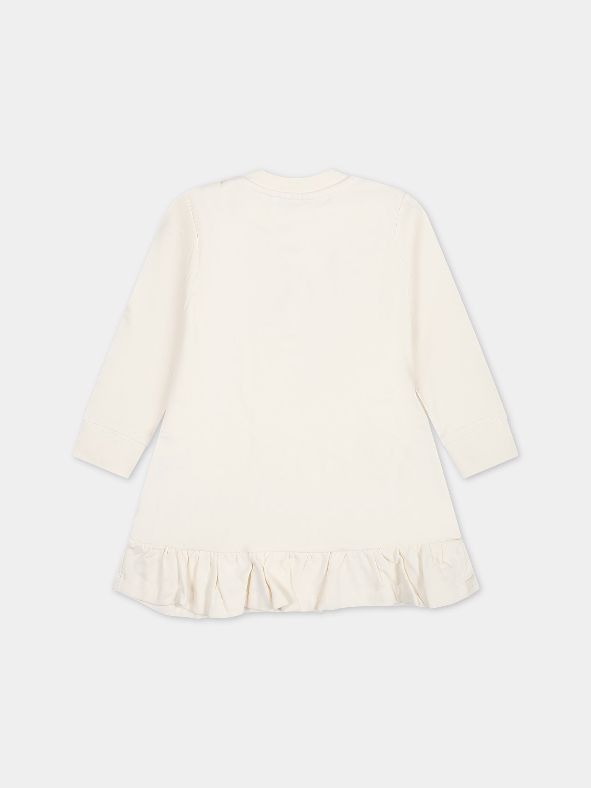 Vestito avorio per neonata con logo,Msgm Kids,F3MSNGDR222 013