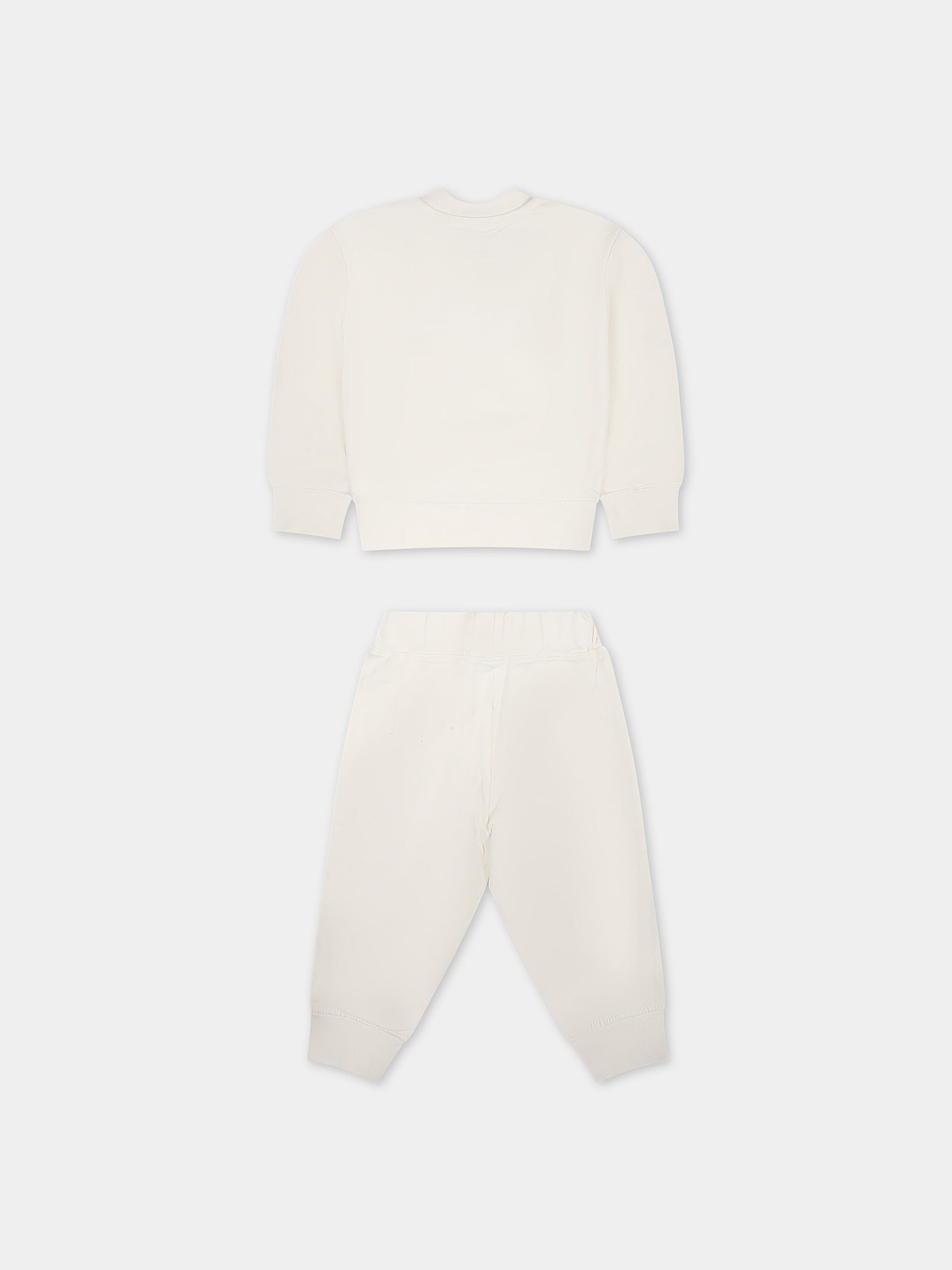 Completo bianco per neonata con logo,Msgm Kids,F3MSNGTP221 013