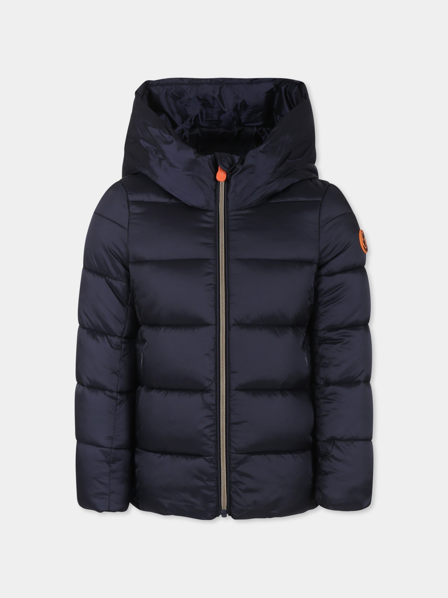 Piumino Gracie blu per bambina con logo,Save The Duck Kids,J45650G IRIS19 90010