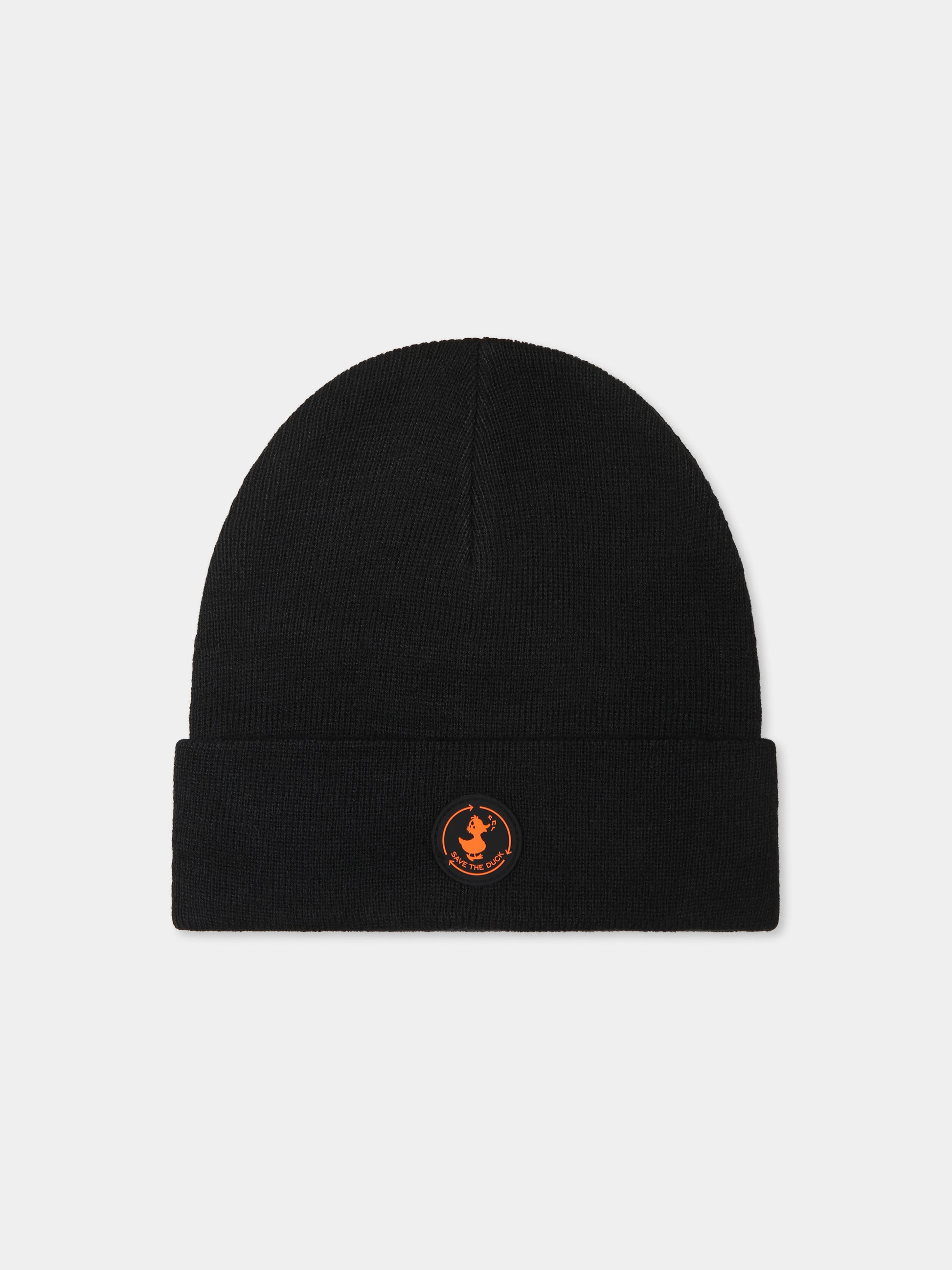Berretto Fivel nero per bambini con logo,Save The Duck Kids,JY1512U EPOL19 10000