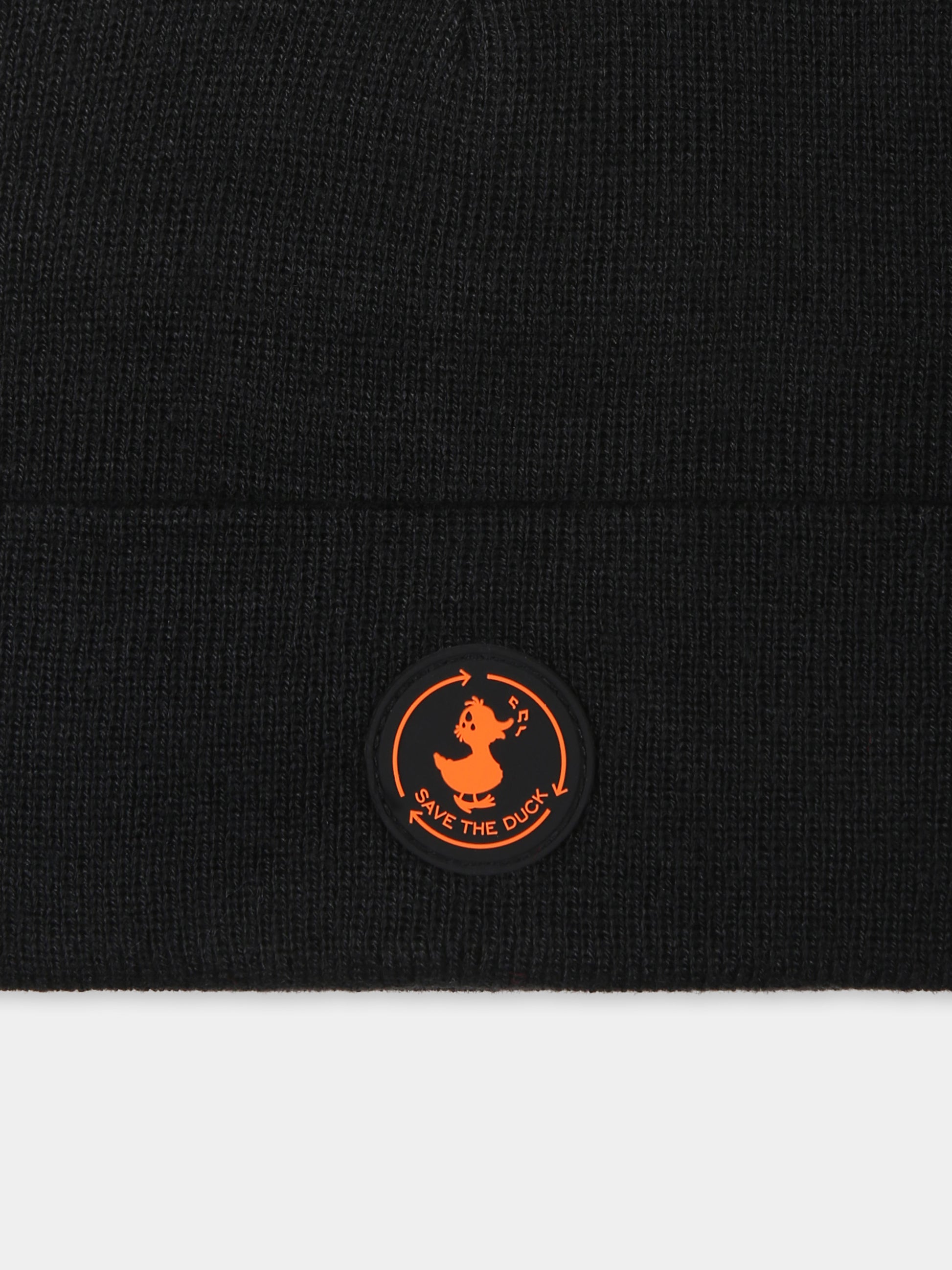 Berretto Fivel nero per bambini con logo,Save The Duck Kids,JY1512U EPOL19 10000