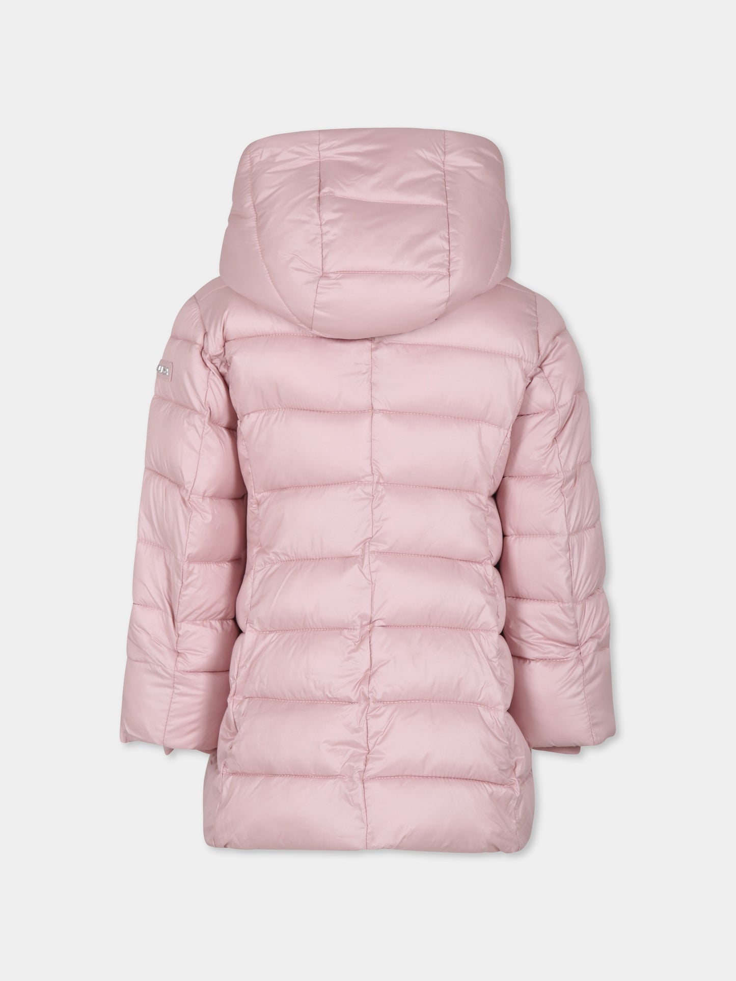 Piumino rosa per bambina con logo,Monnalisa,17D107 4032 0066