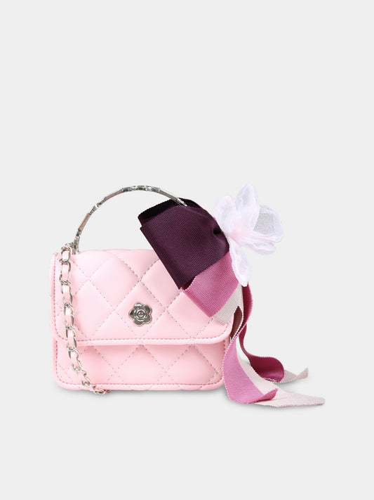 Borsa ros aper bambina con fiocchi,Monnalisa,79D004 4708 0066