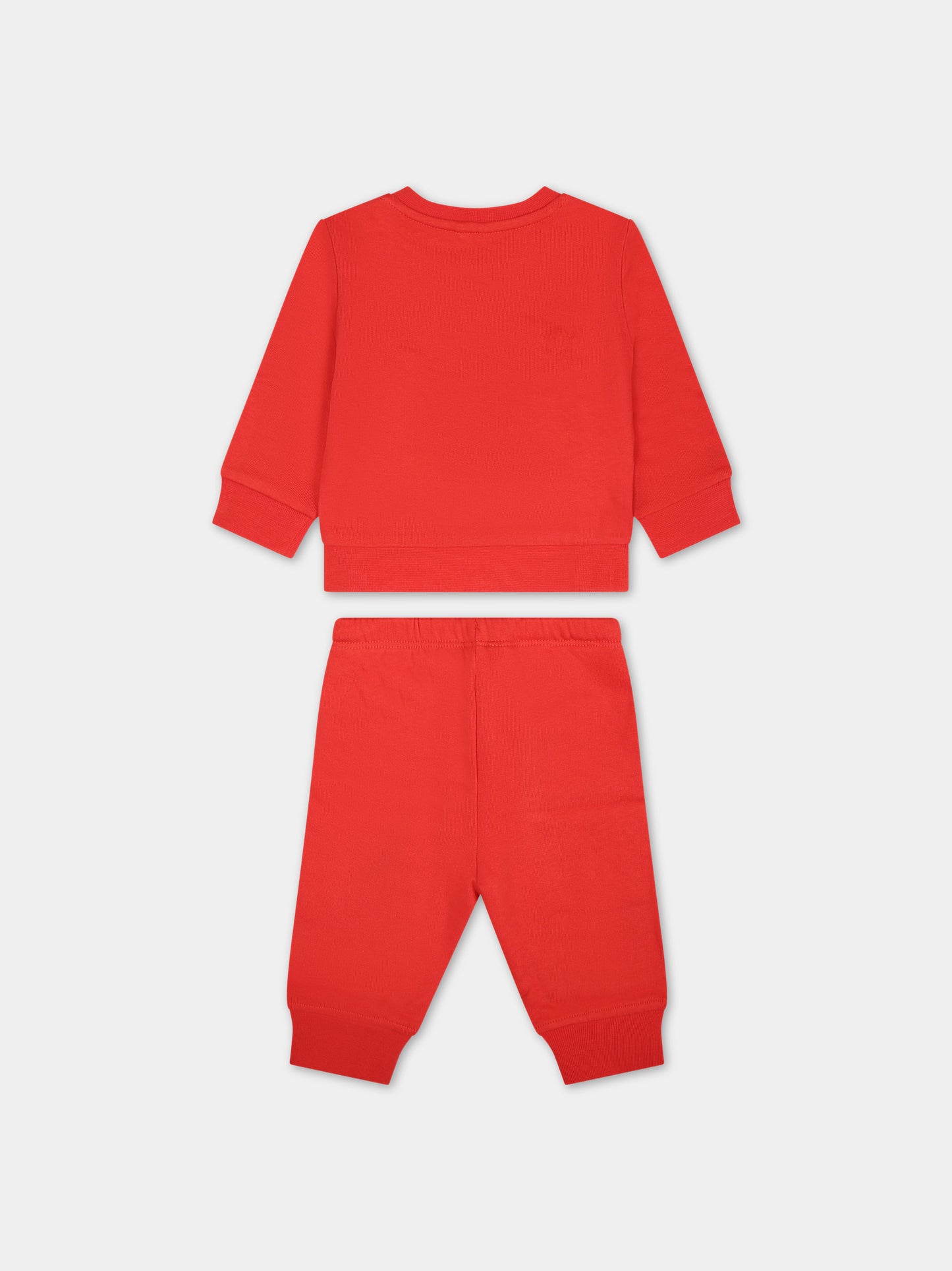 Completo rosso per neonata con cuori multicolor,Stella Mccartney Kids,TT3040 Z0447 412