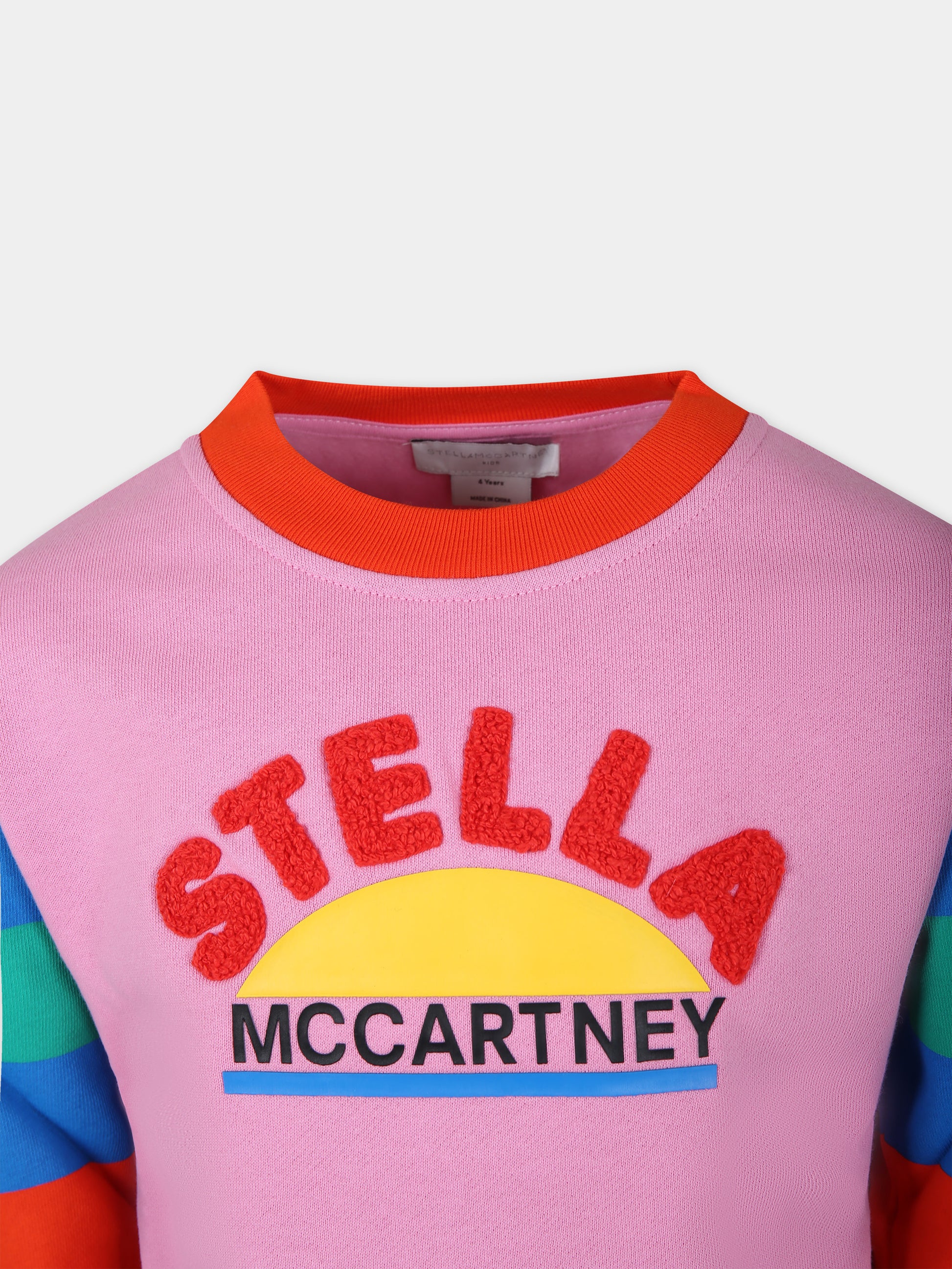 Felpa rosa per bambina con logo,Stella Mccartney Kids,TT4A20 Z0409 546