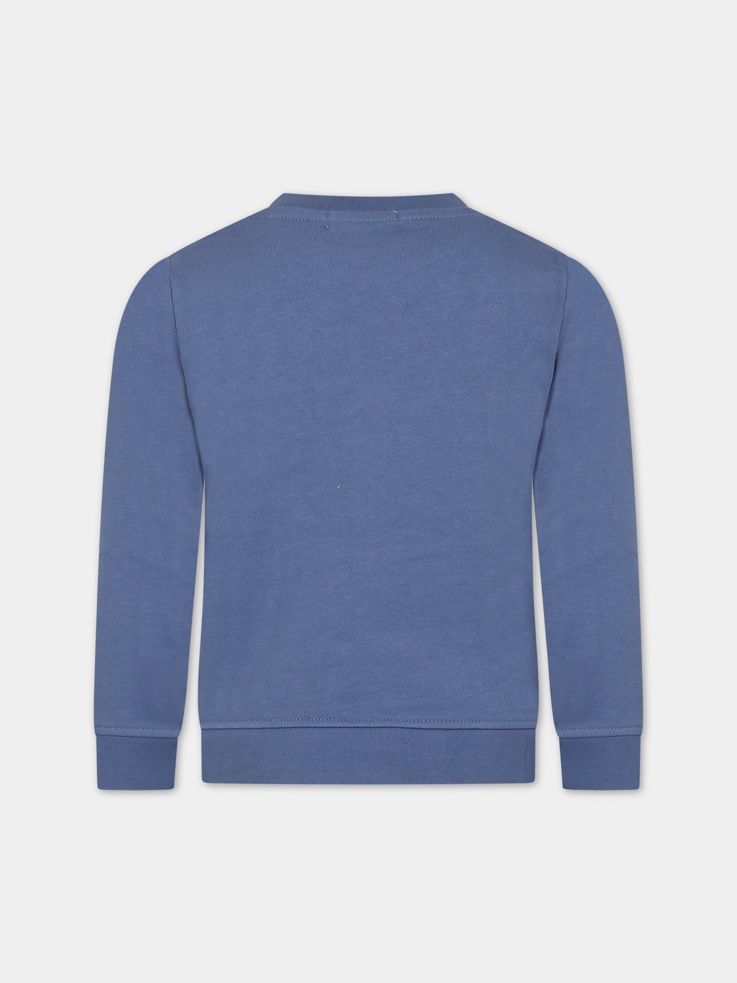 Felpa blu per bambino con stampa e logo,Stella Mccartney Kids,TT4R00 Z0447 668