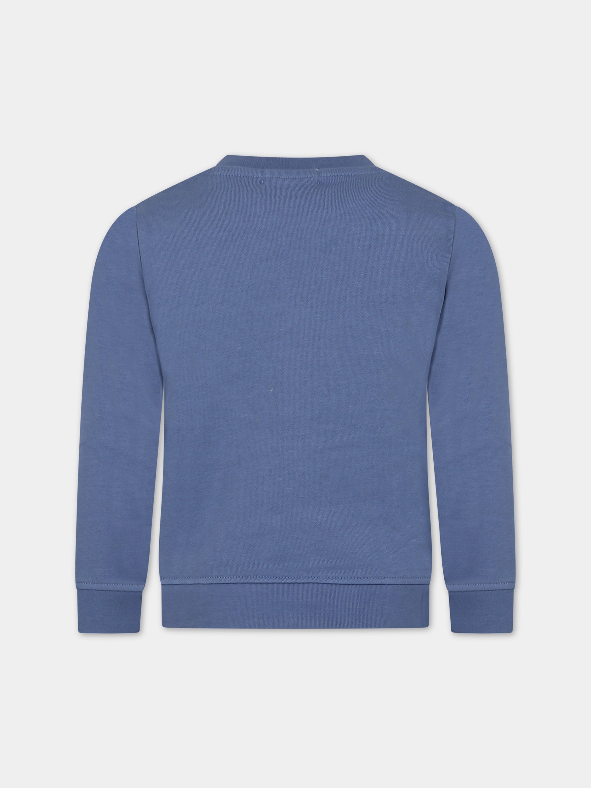 Felpa blu per bambino con stampa e logo,Stella Mccartney Kids,TT4R00 Z0447 668