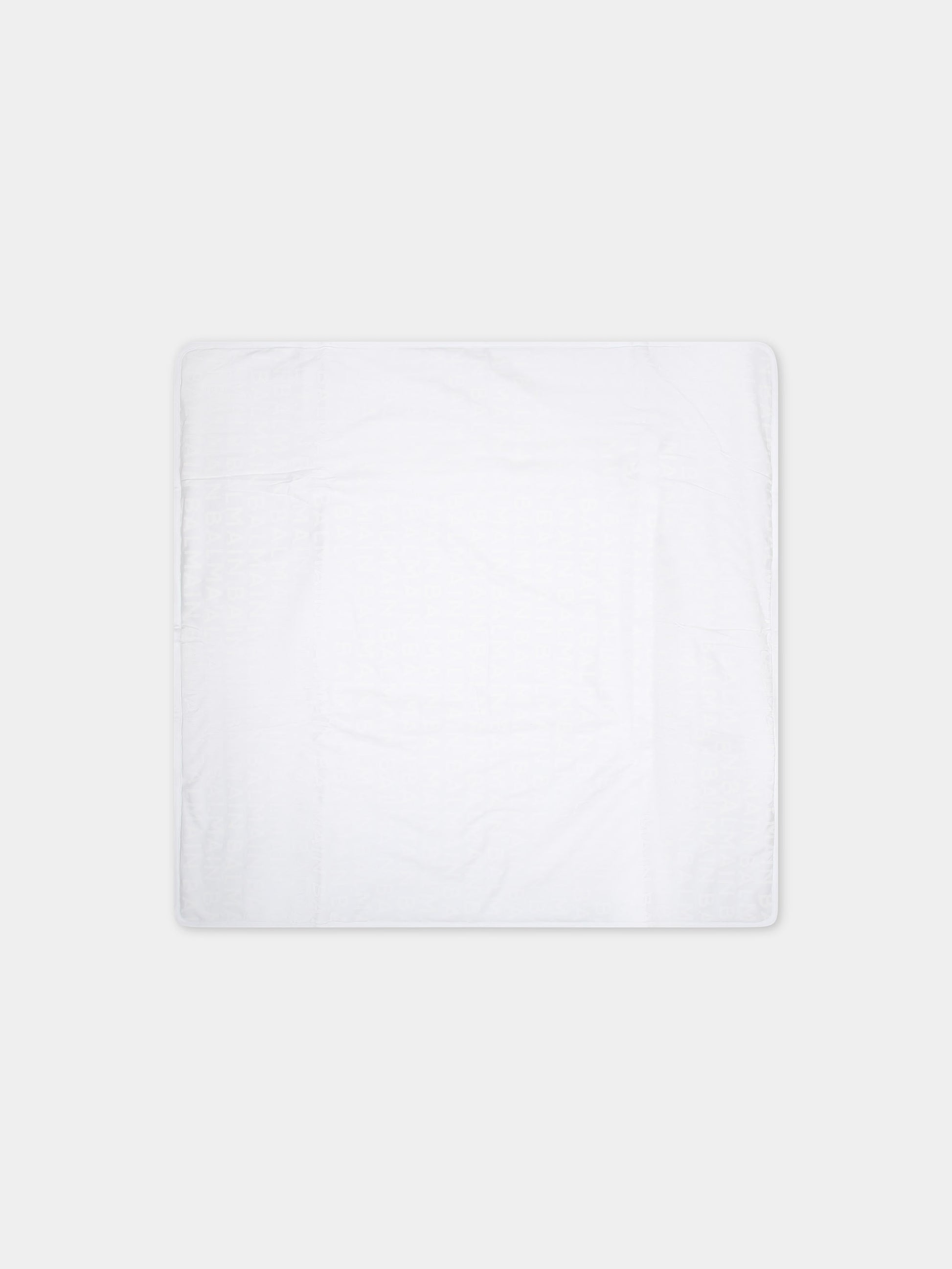 Coperta bianca per neonati con logo all-over,Balmain Kids,BT0510 Z1523 100BC