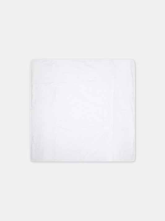 Coperta bianca per neonati con logo all-over,Balmain Kids,BT0510 Z1523 100BC