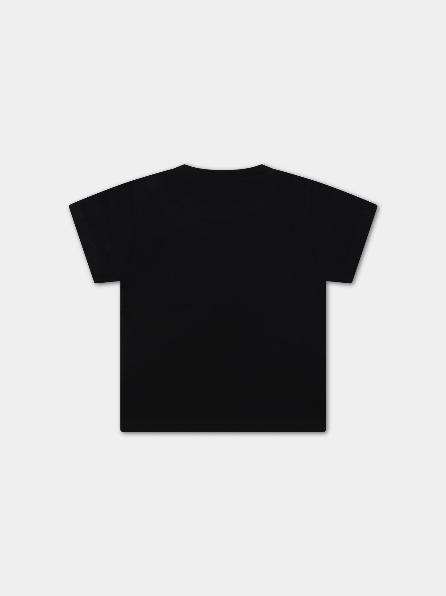 T-shirt nera per neonati con logo,Balmain Kids,BT8561 Z0057 930OR