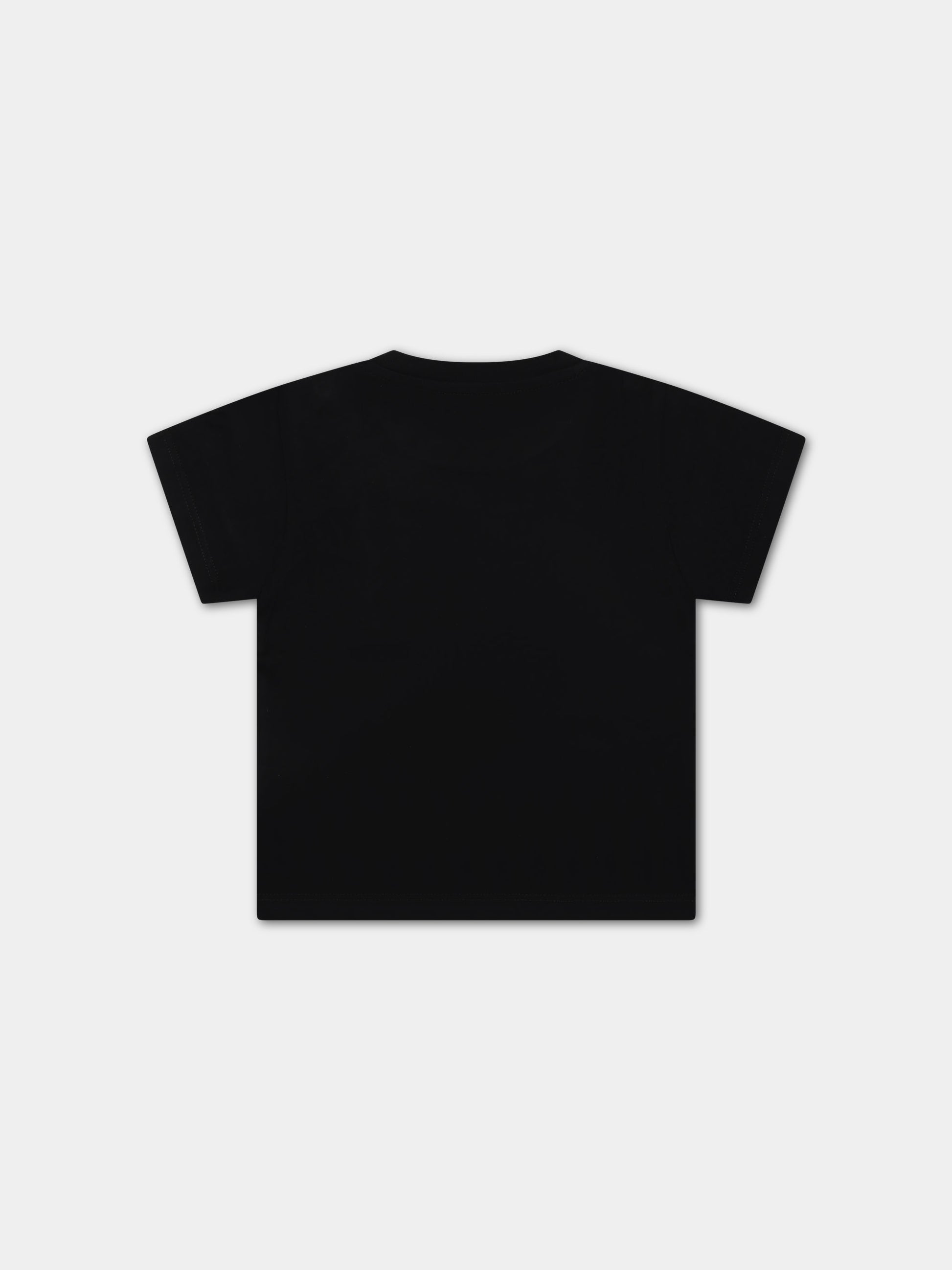 T-shirt nera per neonati con logo,Balmain Kids,BT8561 Z0057 930OR