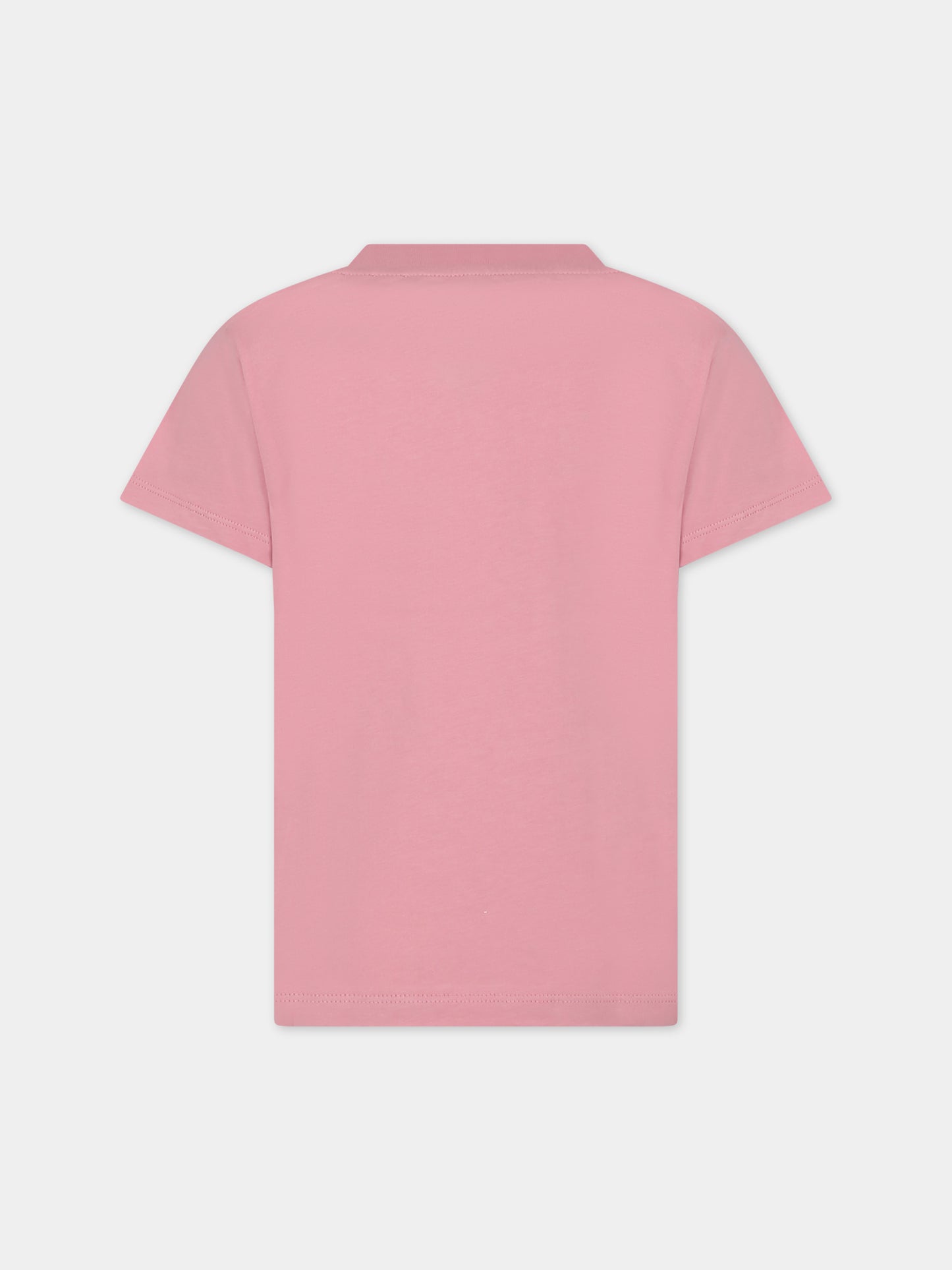 T-shirt rosa per bambina con logo,Balmain Kids,BT8B01 Z0057 521