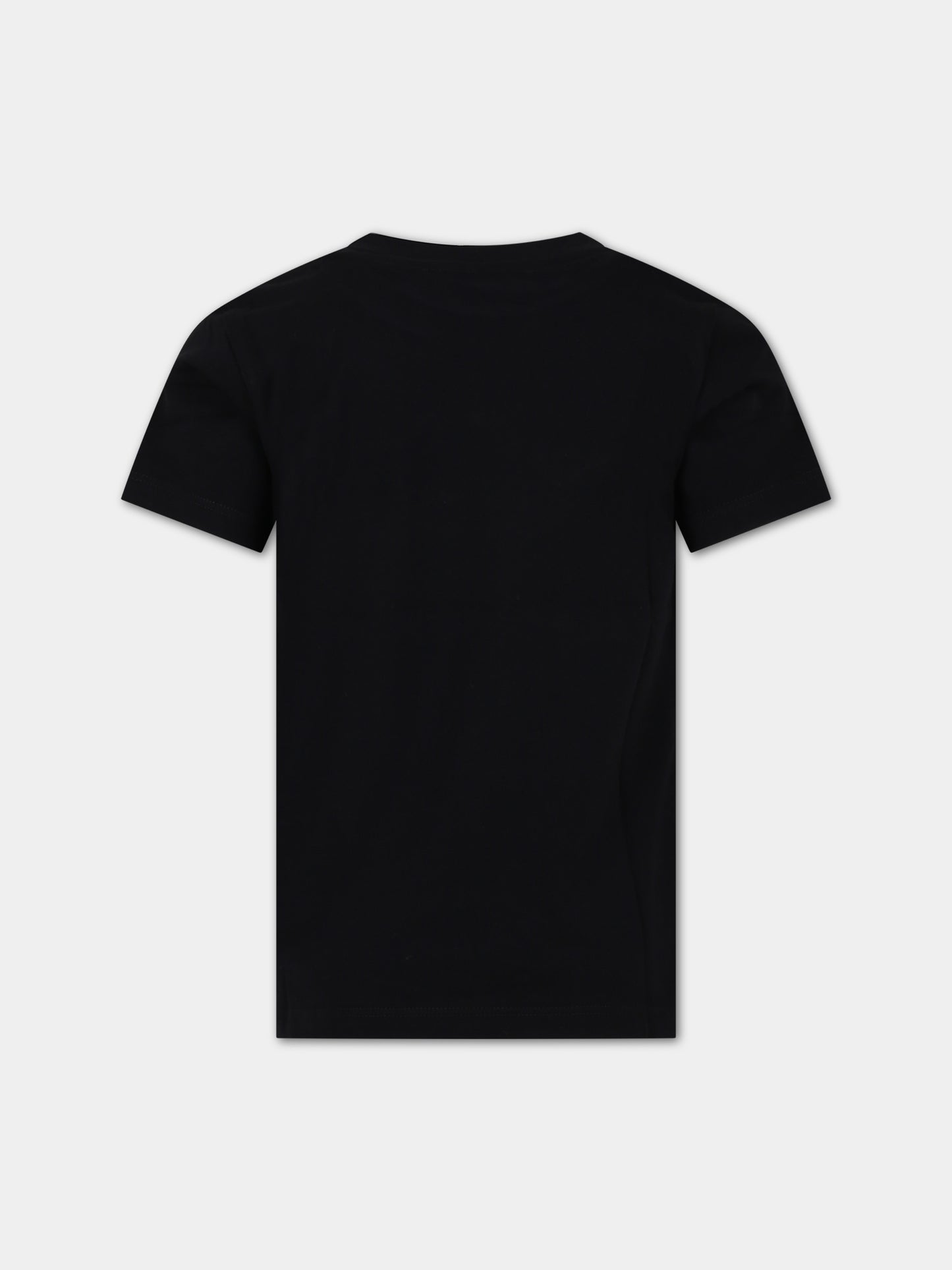 T-shirt nera per bambina con logo,Balmain Kids,BT8P01 Z0057 930