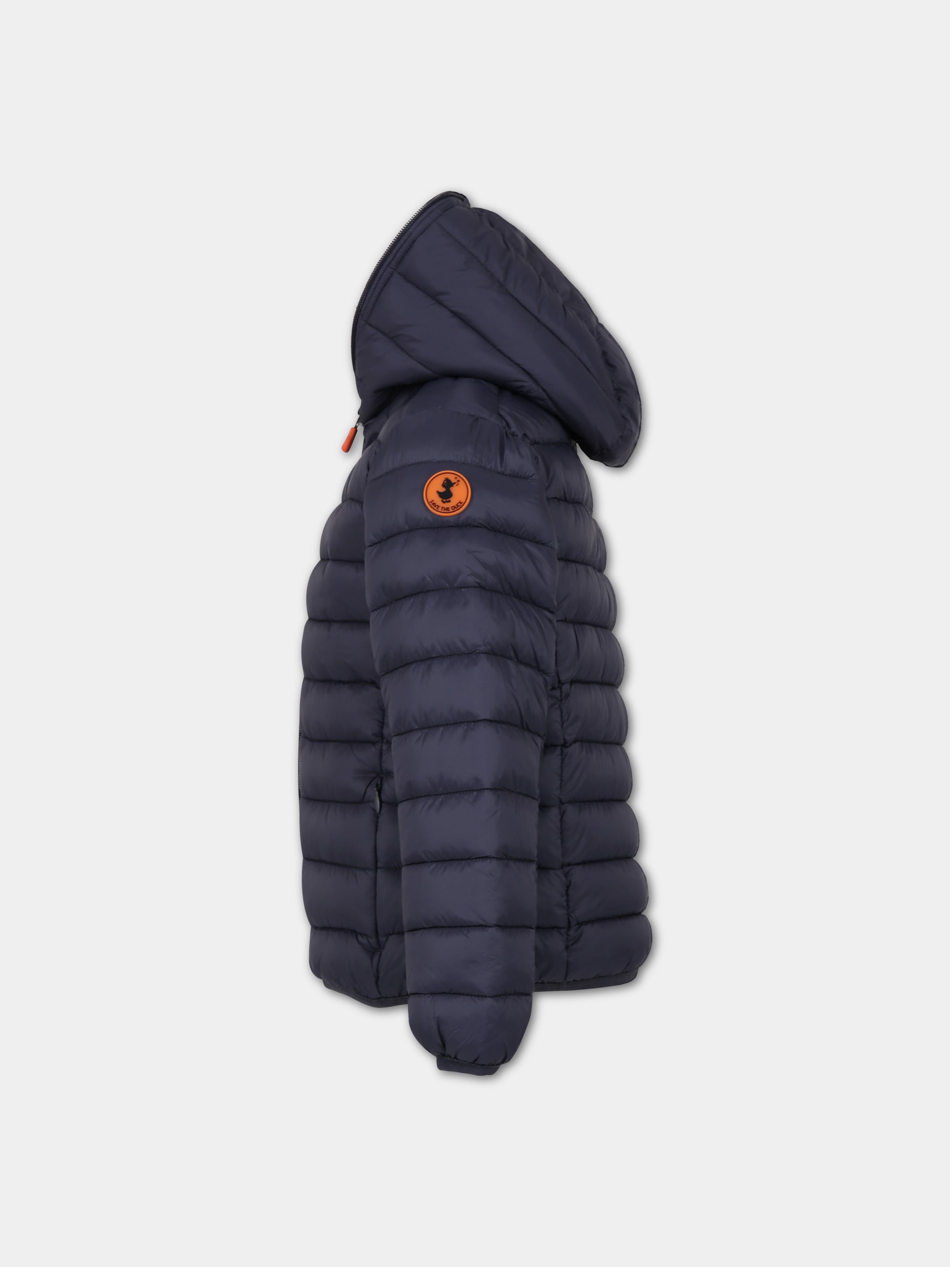 Piumino blu per bambino con logo,Save The Duck Kids,J30650B GIGA17 10017