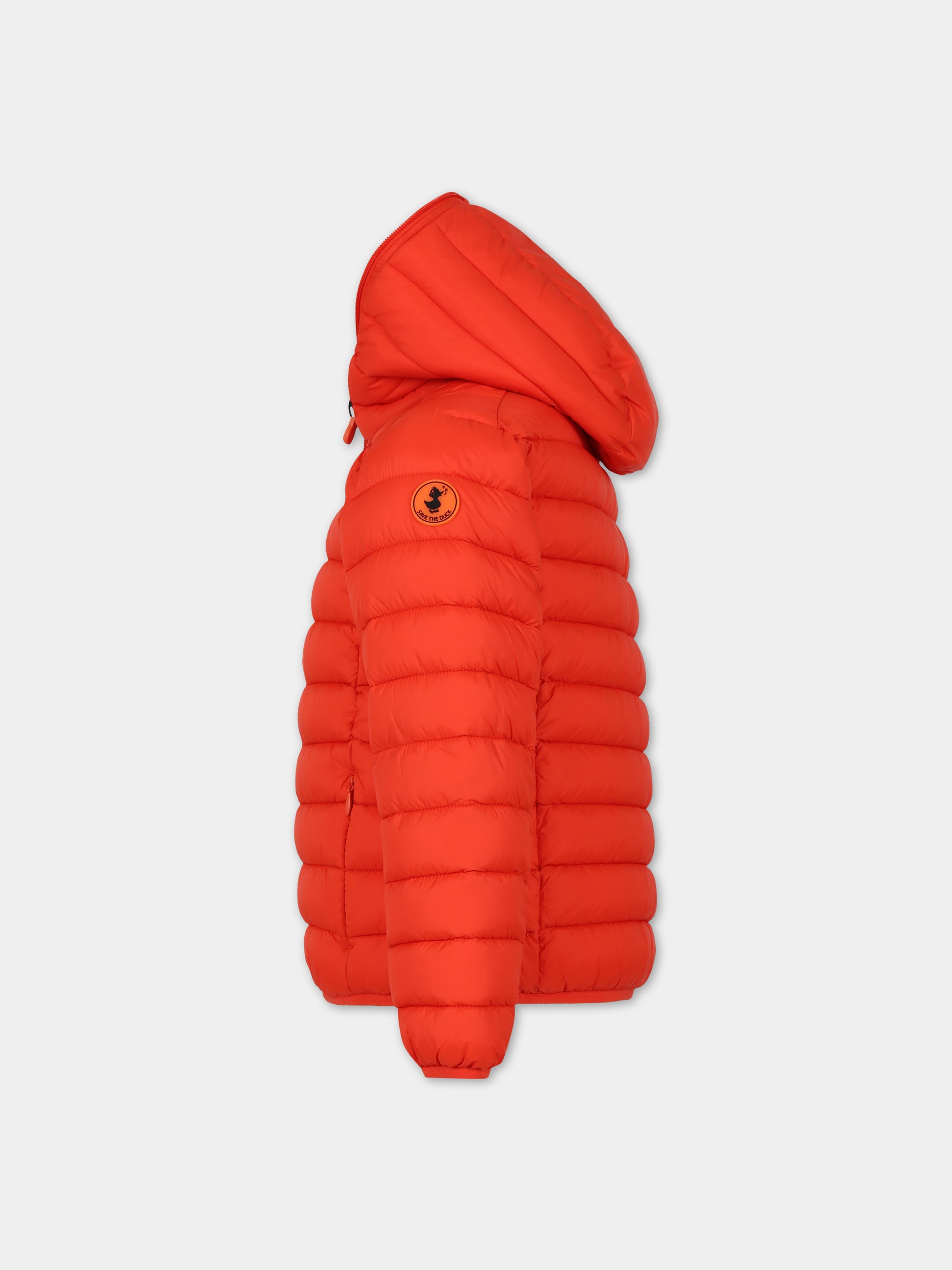 Piumino Dony rosso per bambino con logo,Save The Duck Kids,J30650B GIGA17 70036