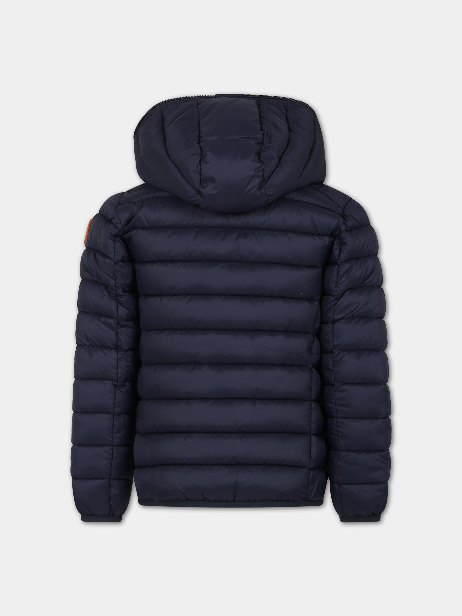 Piumino Giga blu per bambino con logo,Save The Duck Kids,J32310G GIGA17 90010