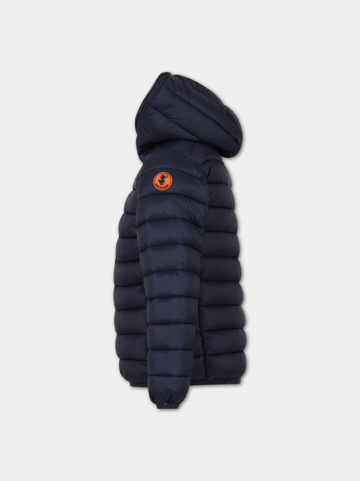Piumino Giga blu per bambino con logo,Save The Duck Kids,J32310G GIGA17 90010