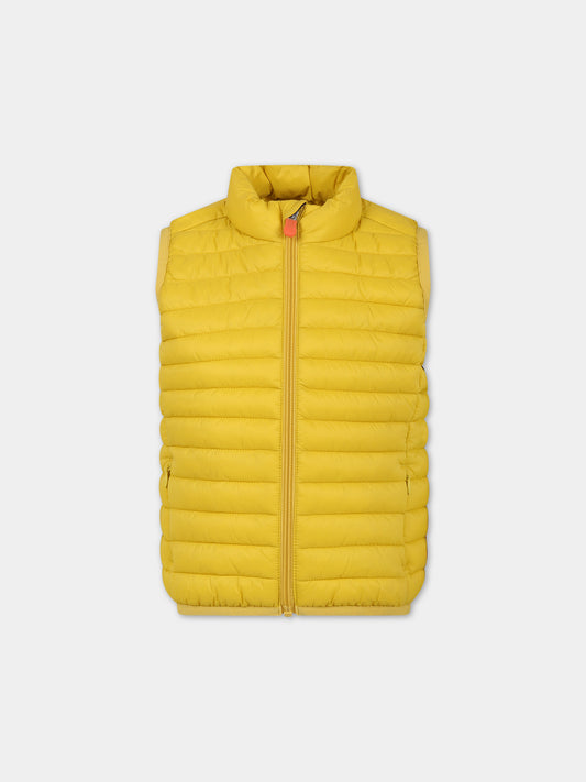 Gilet Dolin giallo per bambina con logo iconico,Save The Duck Kids,J82430X GIGA16 60001