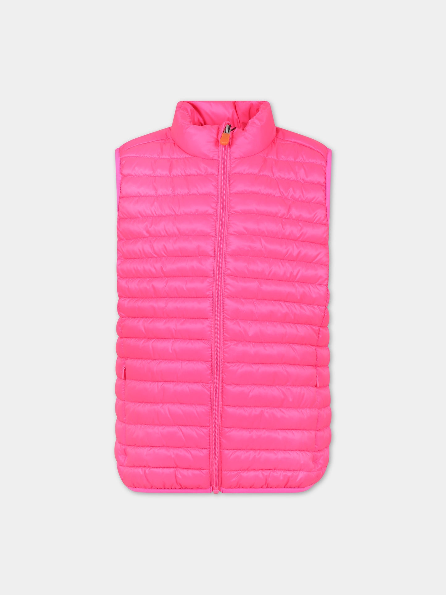 Gilet rosa Ozam per bambina con logo,Save The Duck Kids,J82430X FLUO16 80031