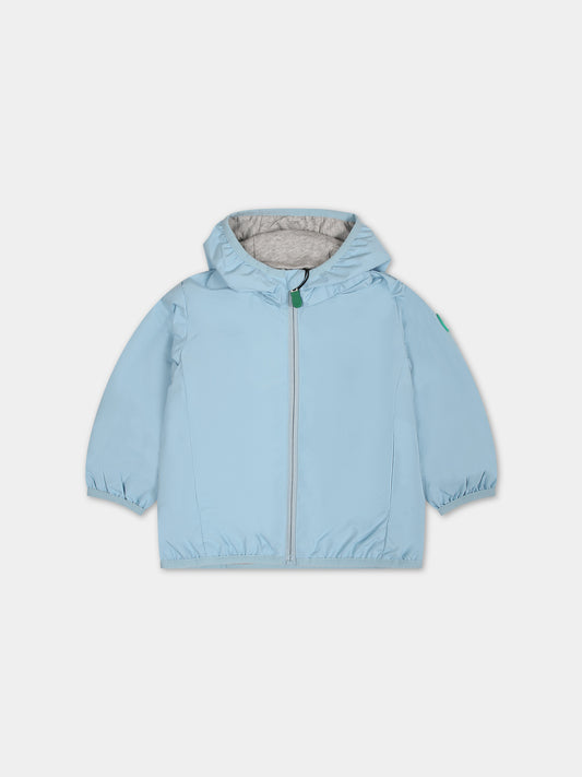 Giacca a vento celeste per neonato con logo,Save The Duck Kids,I30006X WIND16 90036