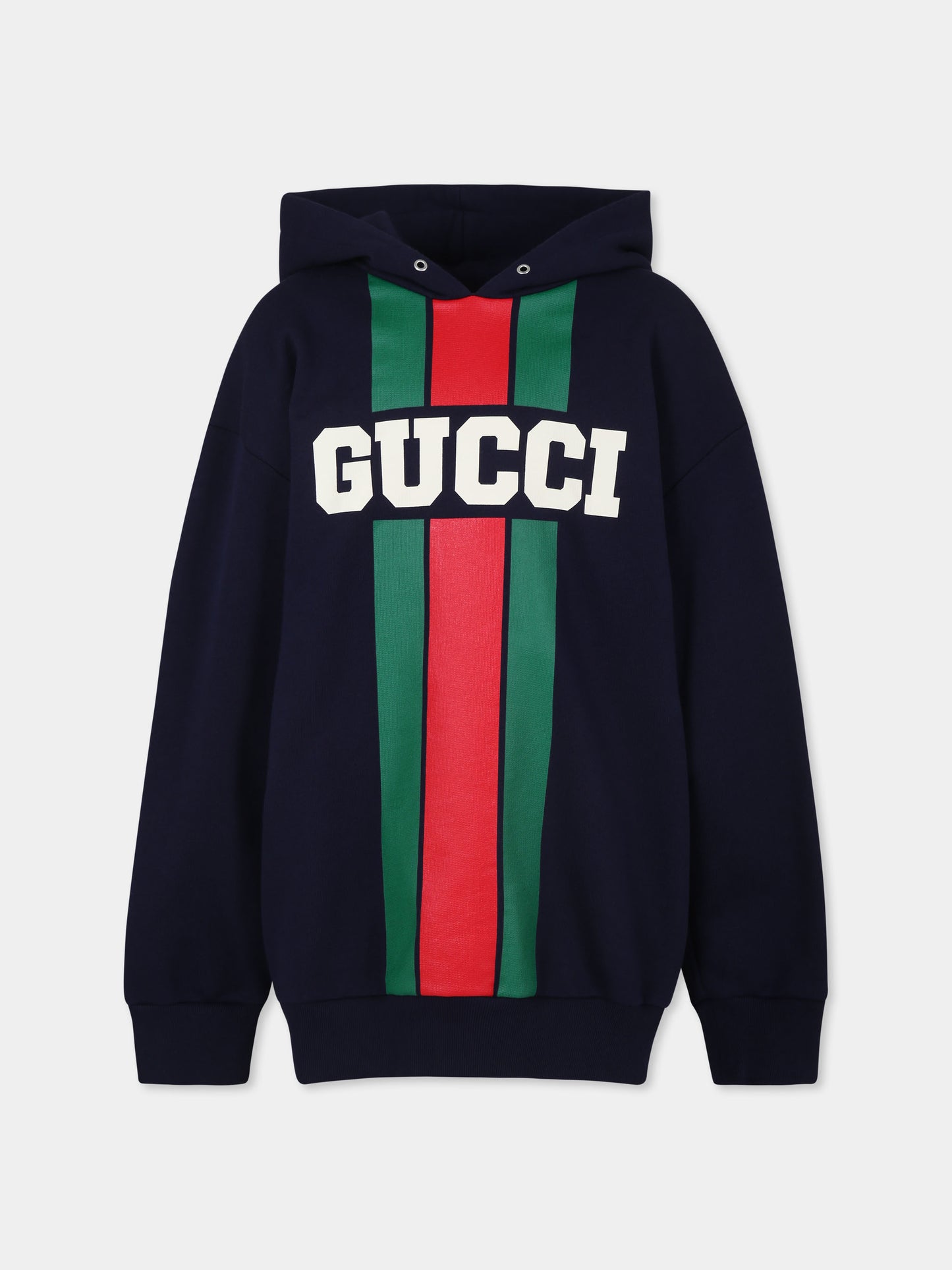 Felpa over blu per bambini con logo,Gucci Kids,791861 XJGOF 4392
