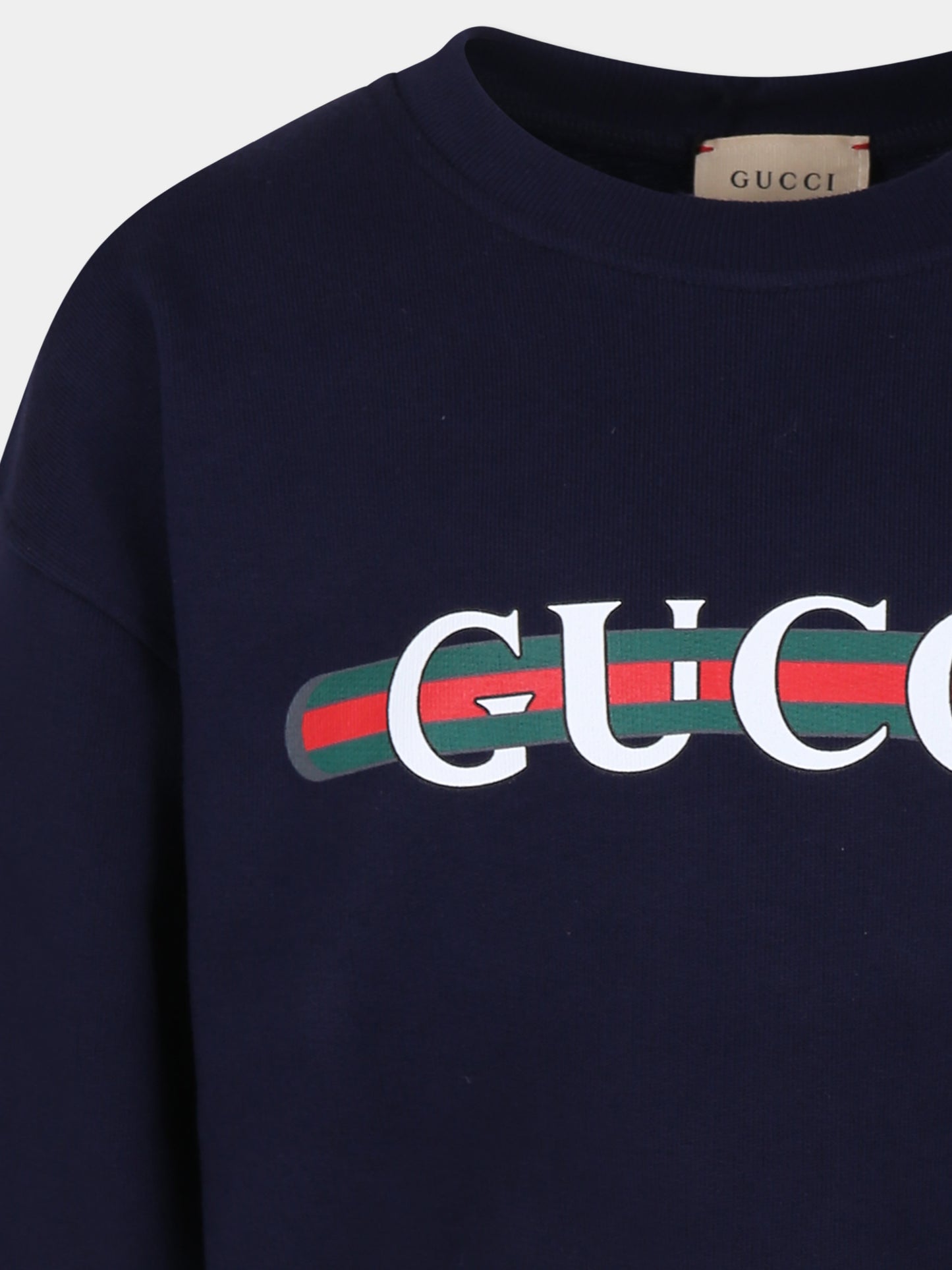 Felpa blu per bambini con logo,Gucci Kids,793528 XJGPJ 4392