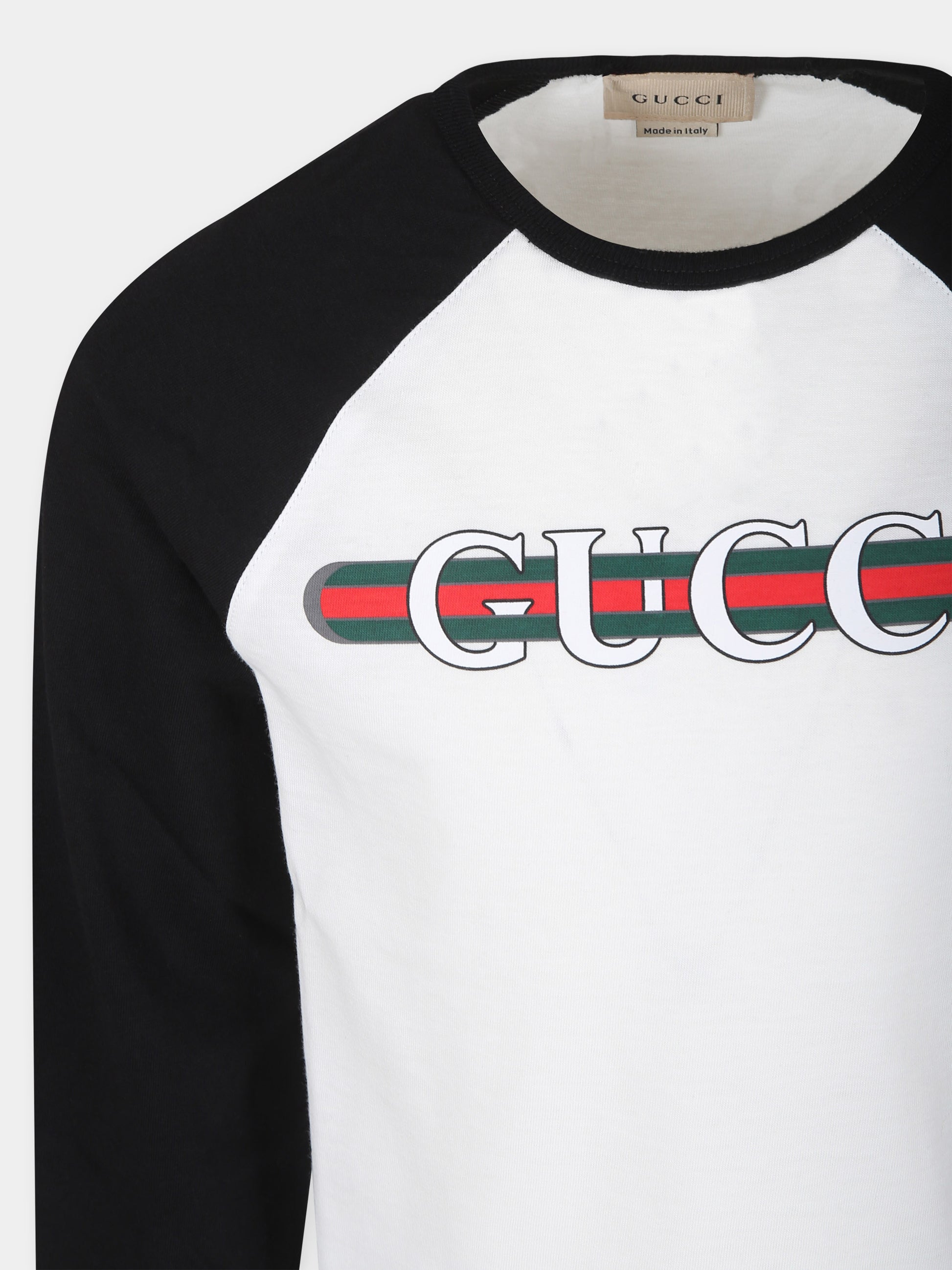 T-shirt bianca per bambini con logo,Gucci Kids,798684 XJGPI 9034