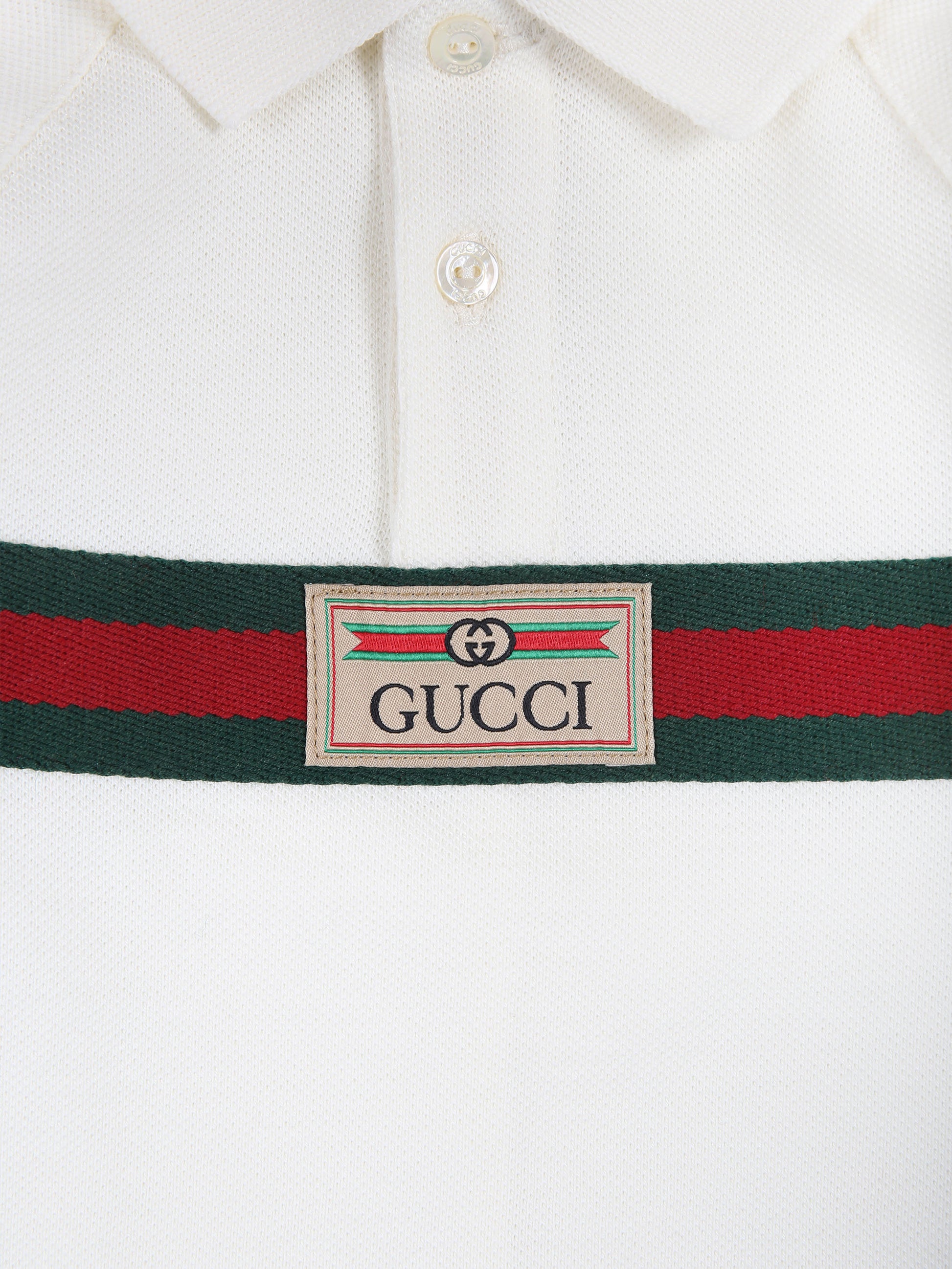 Tutina avorio per neonati con nastro Web,Gucci Kids,790518 XJF3F 9791