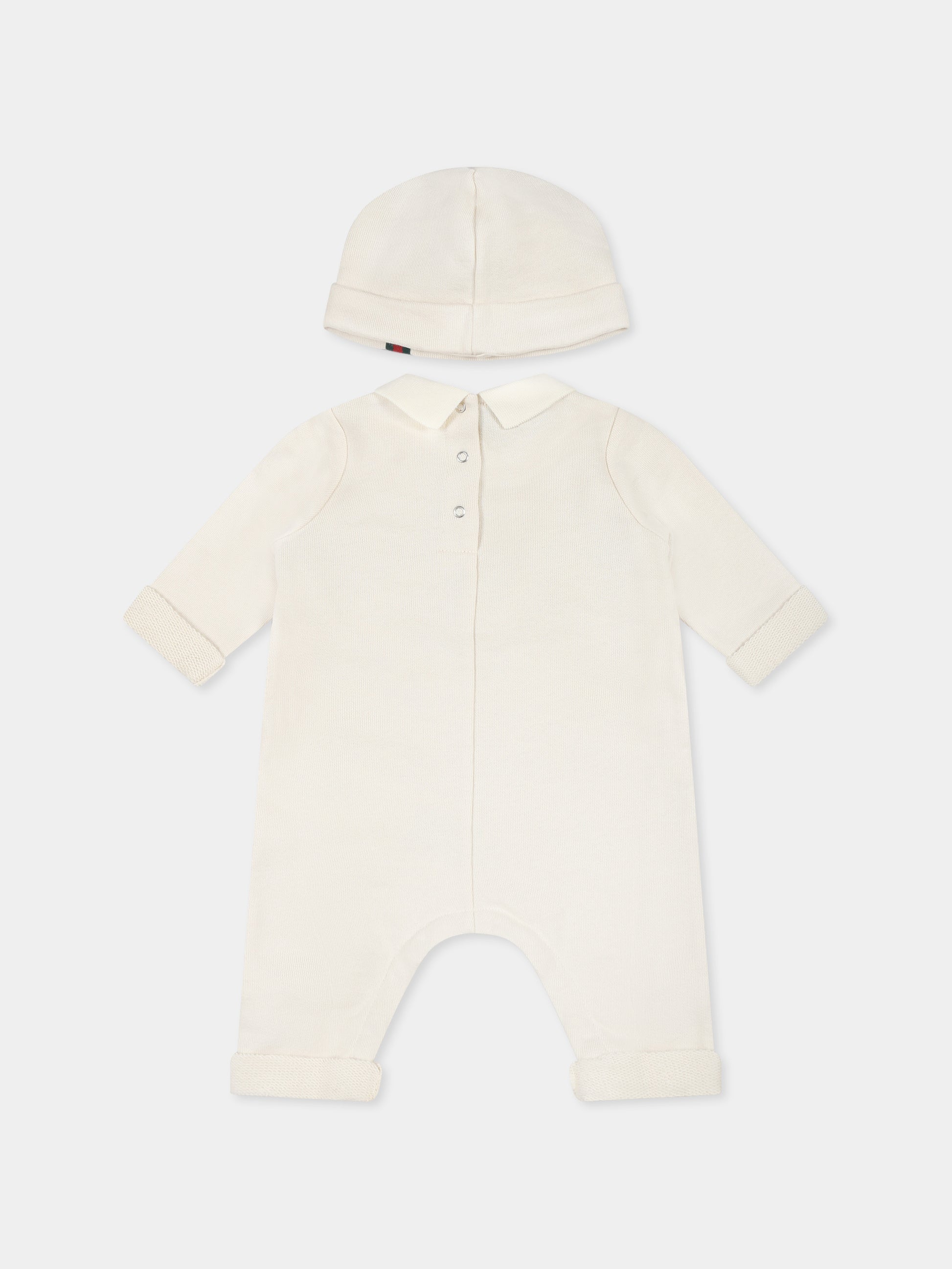 Set tutina avorio per neonati con GG,Gucci Kids,787374 XJGPC 9692