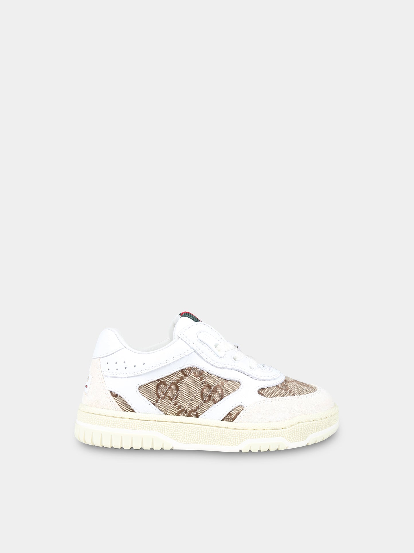 Sneakers Re Web bianche per bambini con logo,Gucci Kids,795814 AADOW 9555