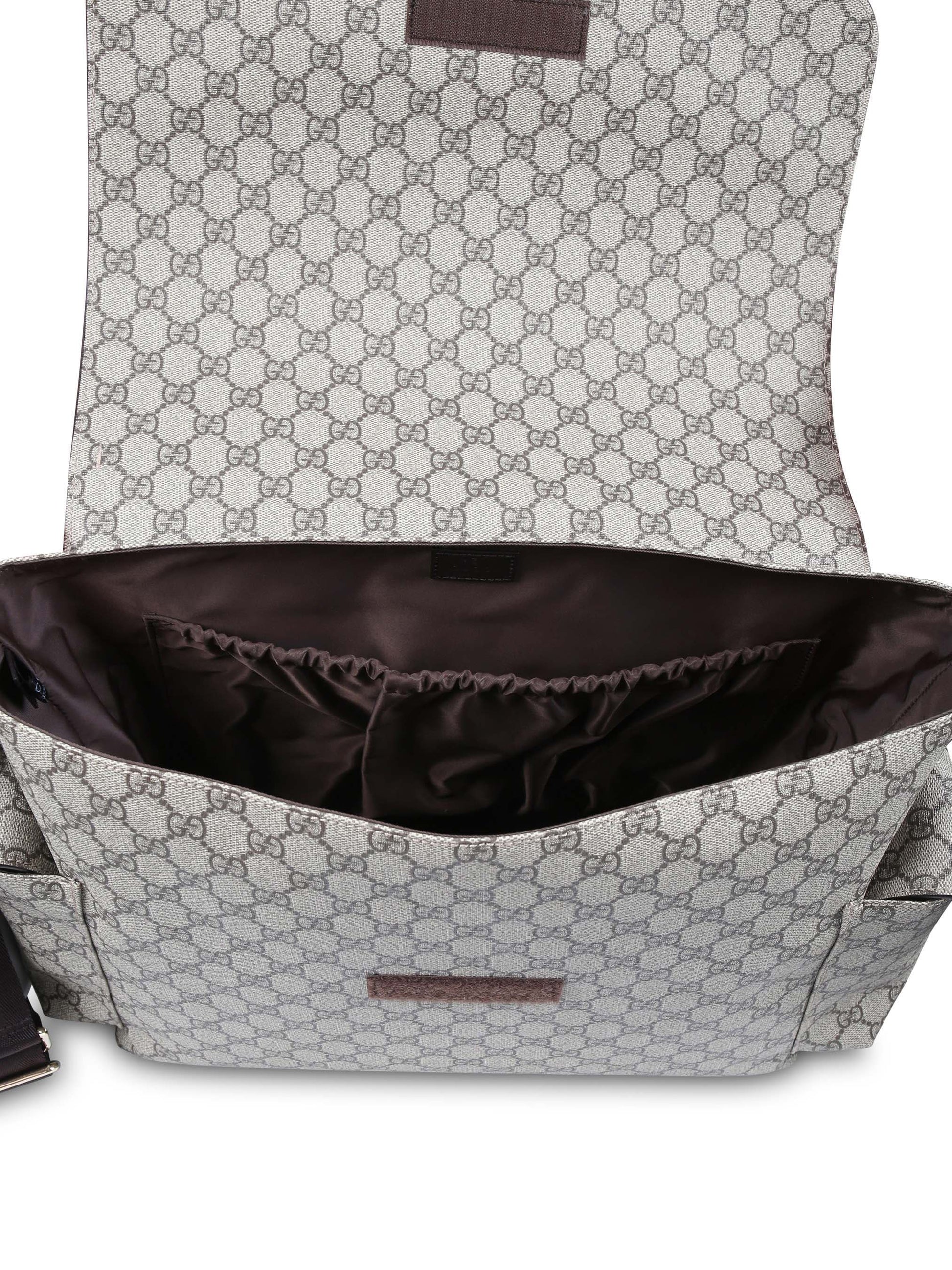 Borsa mamma beige ed ebano con GG Supreme,Gucci Kids,211131 KGDIG 8588