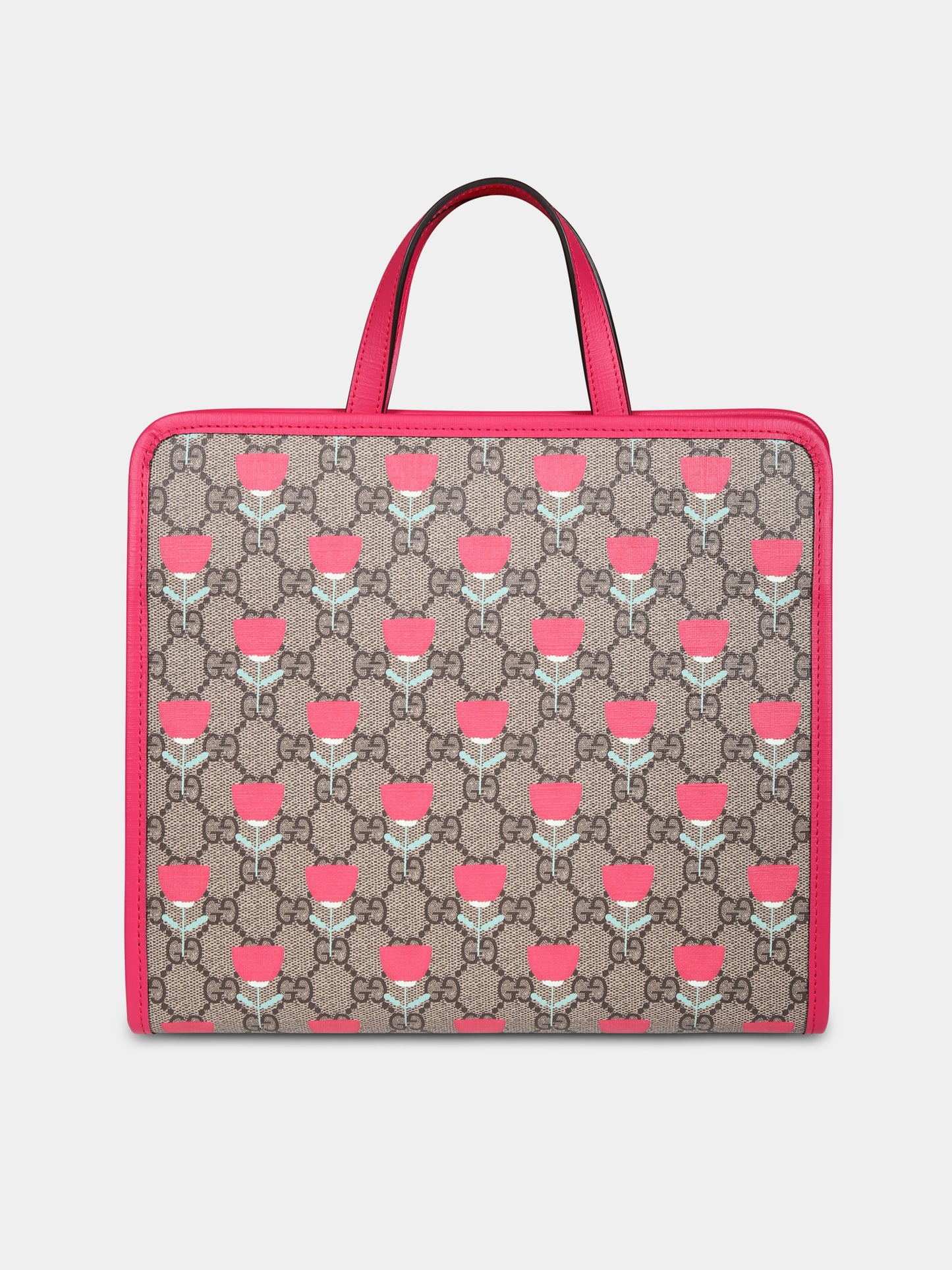 Borsa beige per bambina con stampa floreale,Gucci Kids,605614 FADK8 9777